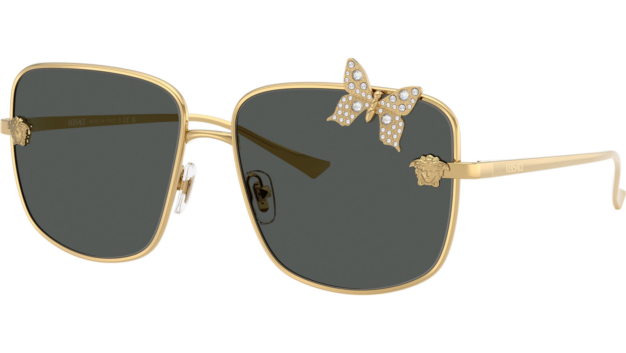 NEW VERSACE SUNGLASSES WOMEN GOLD/GREEN VE2282 1002/9C VERSACE VE2282 10029C Versace VE2282 Sunglasses 100287 Gold - eye-oo.com main image 4