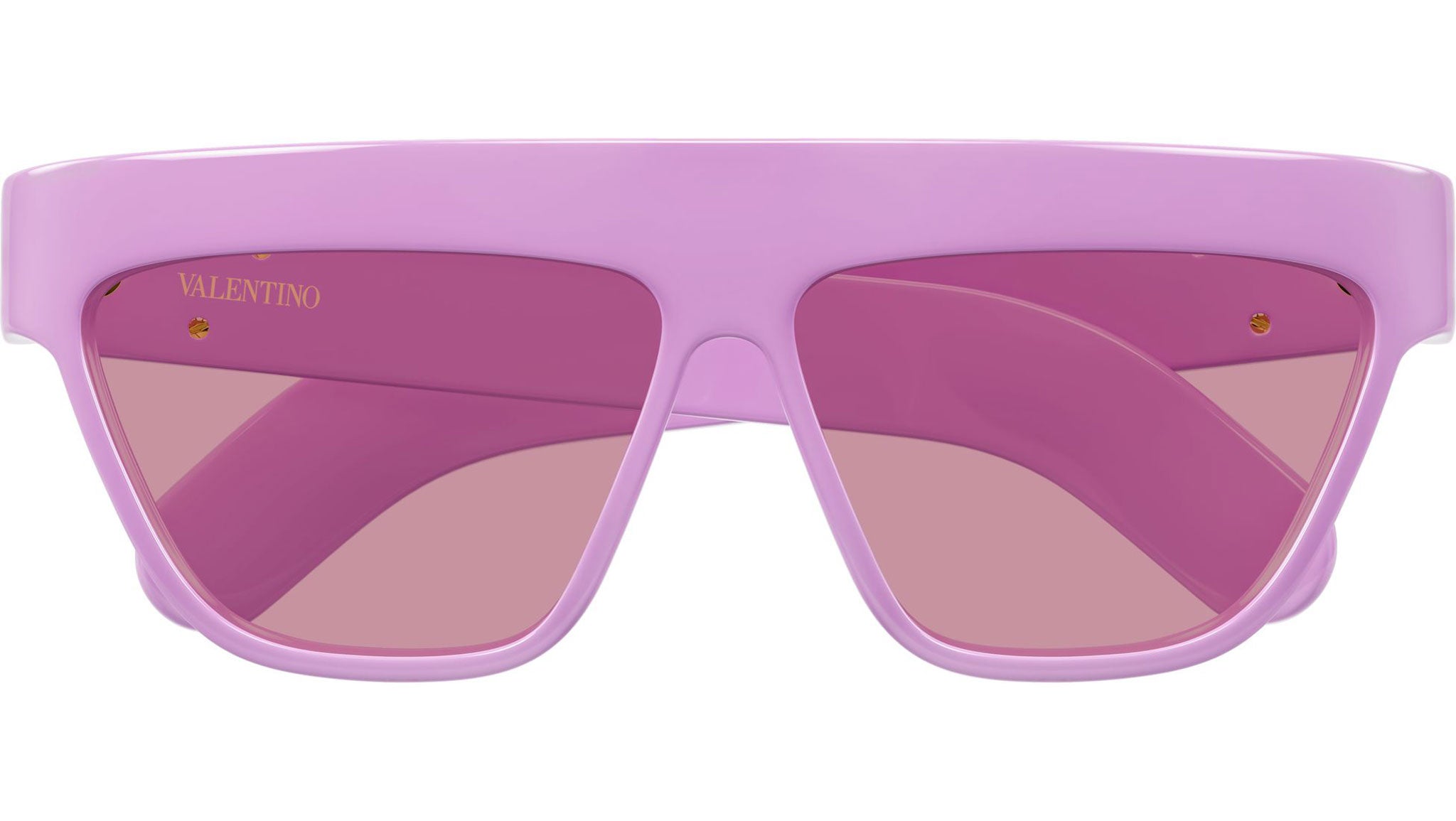 【新品電池 稼働】Valentino V41 ローズ カメリア クォーツ Valentino VG0068S Sunglasses 002 Pink Solid Pink Geometric - eye