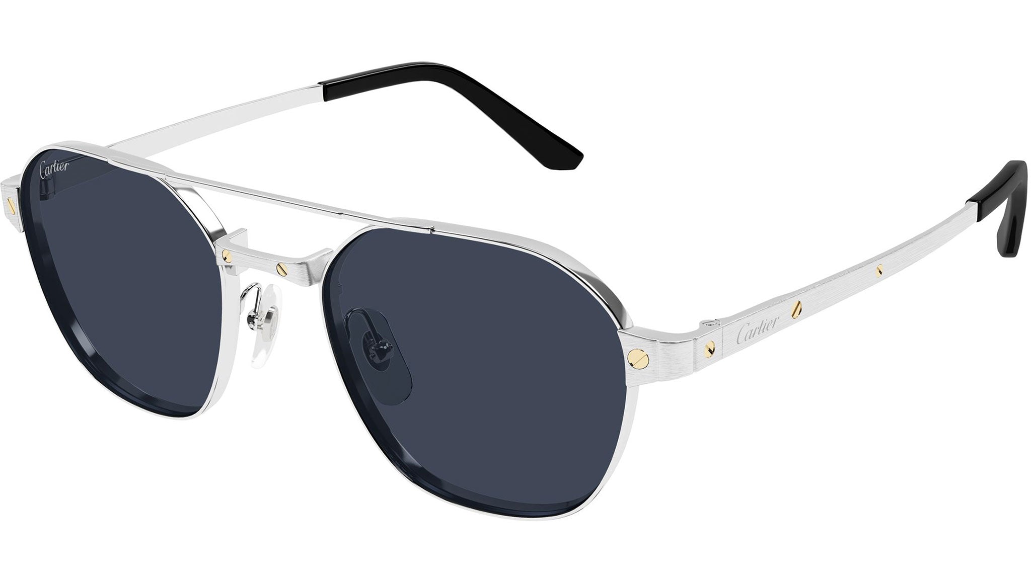Cartier CT0571S Sunglasses 002 Shiny Silver - eye-oo.com