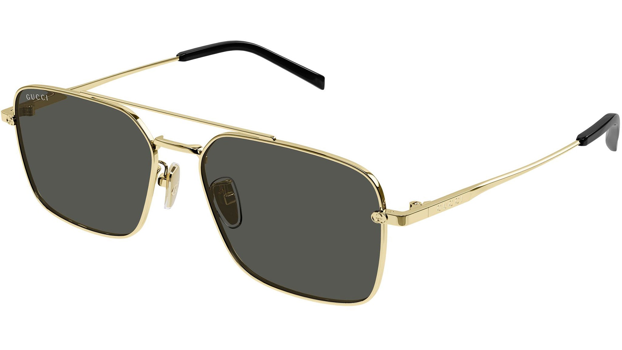 Gucci GG1957SA 001 Gold Rectangular Sunglasses - eye-oo.com