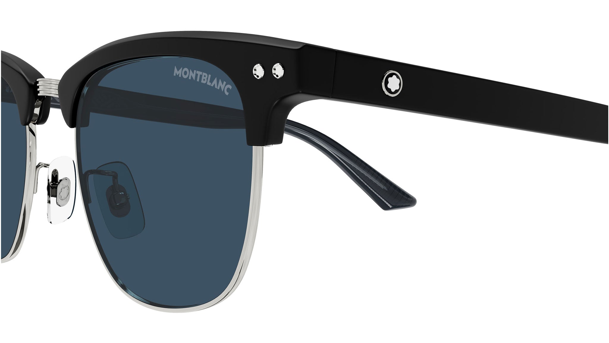MB0382S Montblanc Rectangular Sunglasses 002 Black