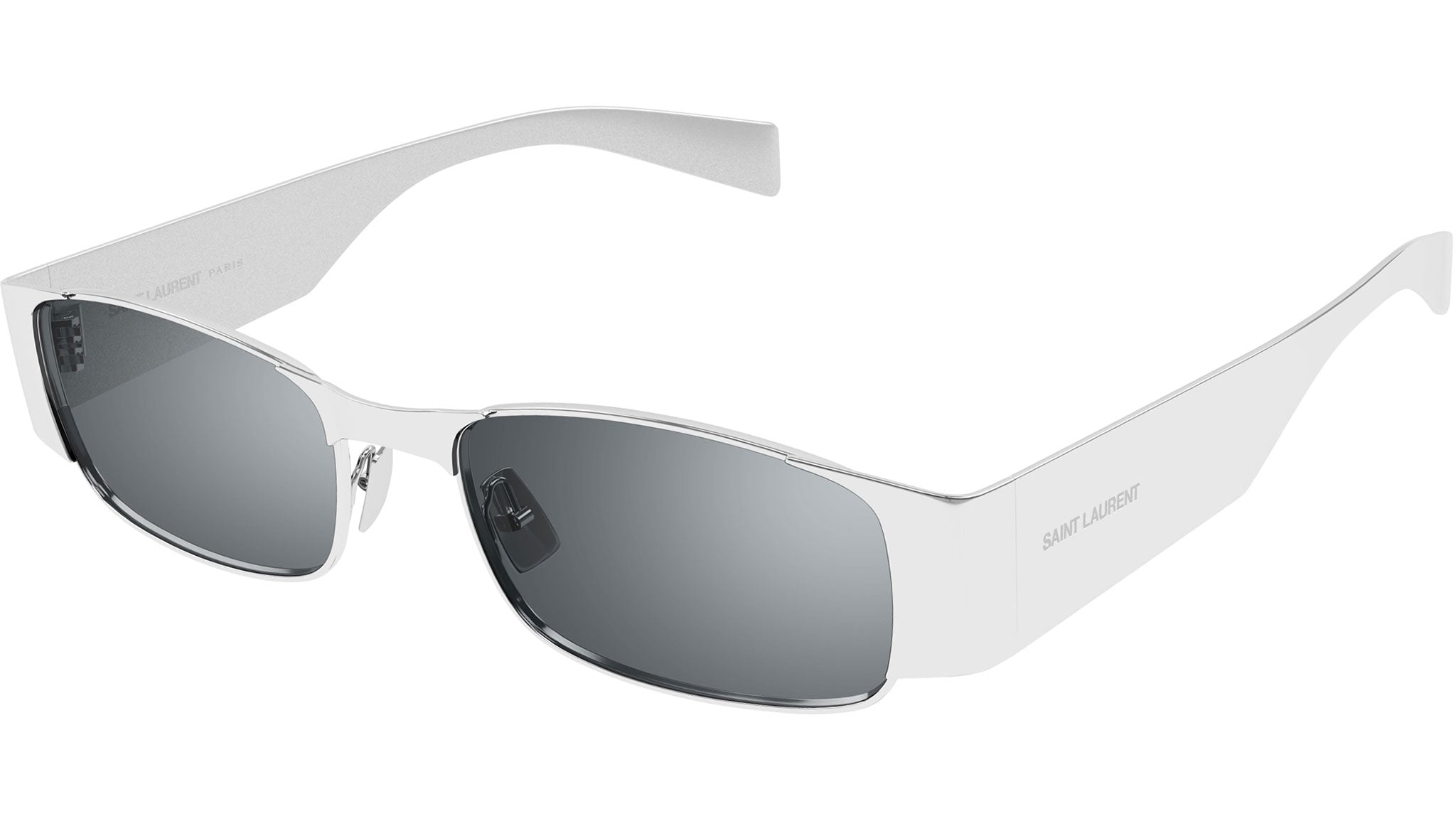 Yves Saint Laurent メガネ シルバー フレーム SL 738 Saint Laurent Sunglasses 001 Shiny Silver - eye-oo.com