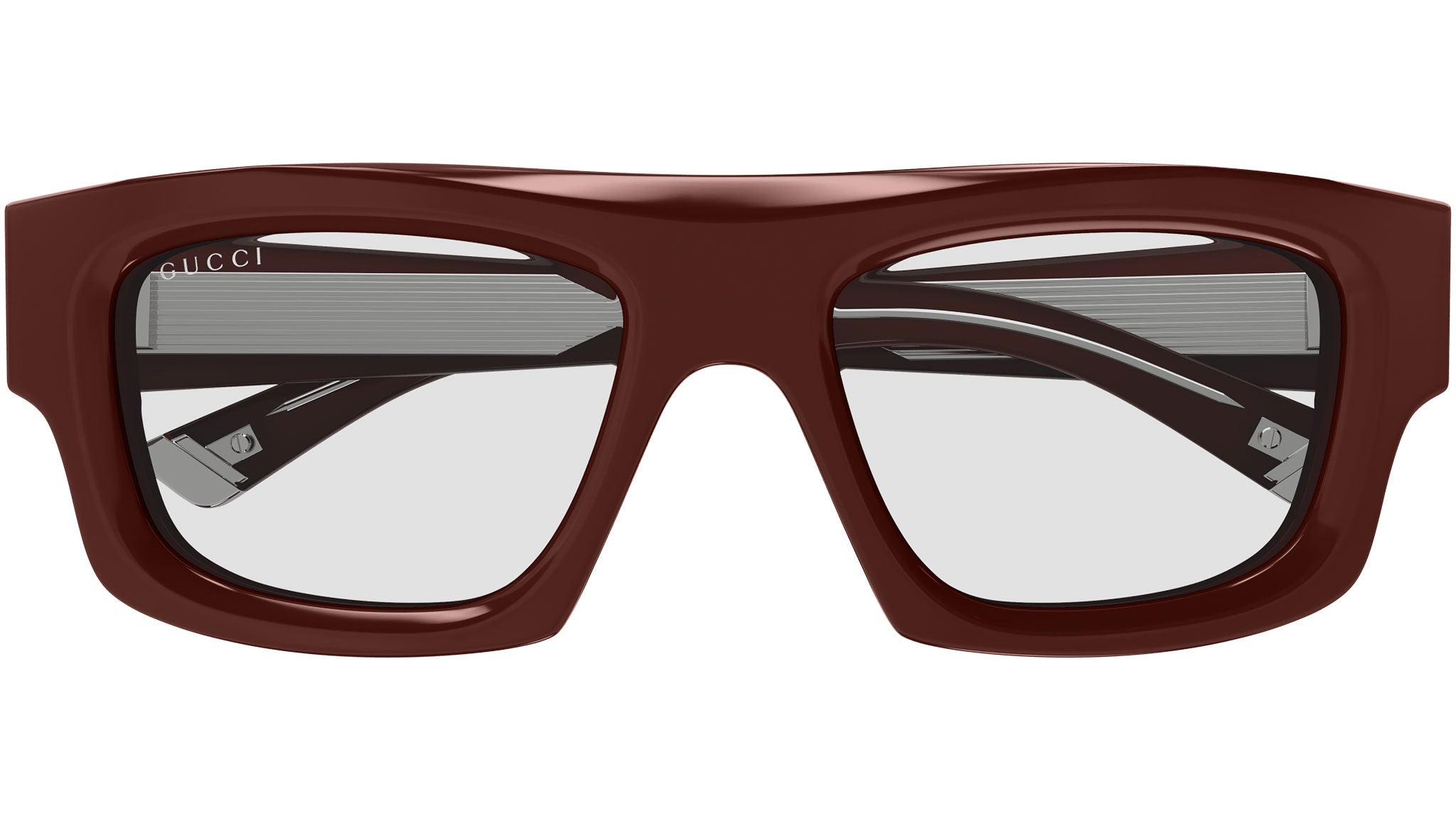 Gucci GG1926S 004 Burgundy Transparent Rectangular Sunglasses