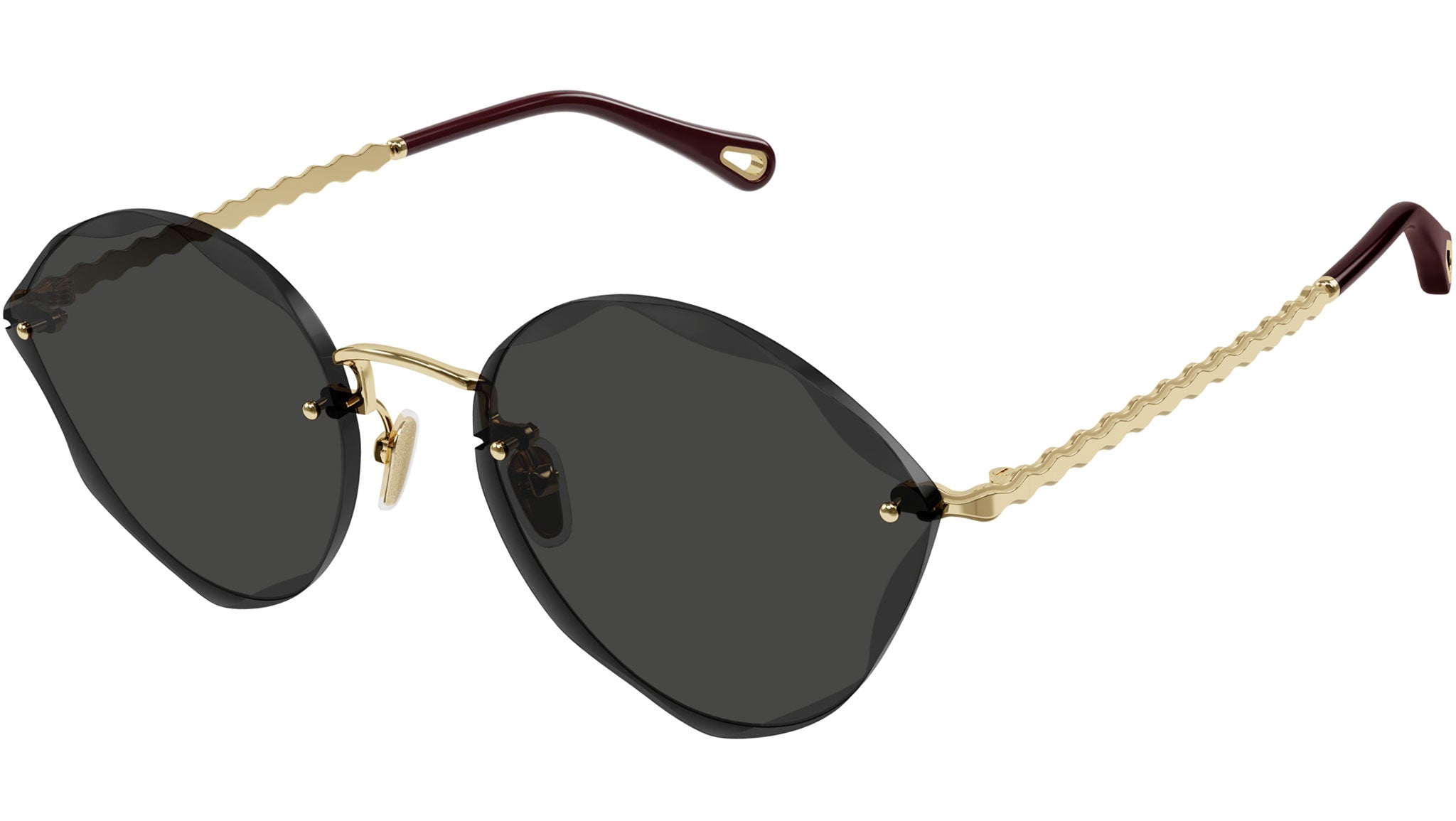 Chloe Gold and Black Aviator Sunglasses Chloe CH0382S 002 Sunglasses - US main image 2