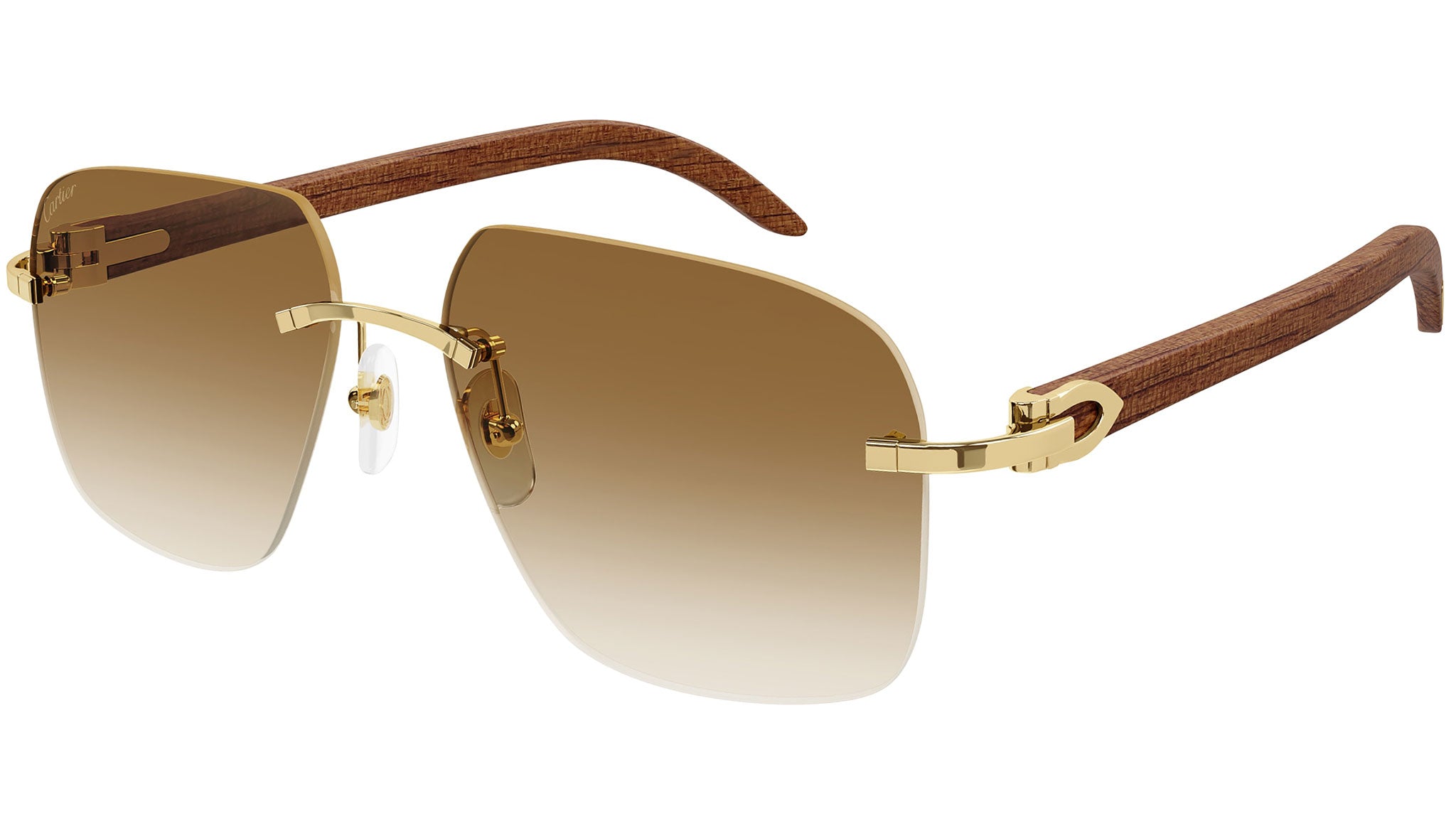 Cartier CT0041RS 001 Gold Brown Sunglasses - eye-oo.com