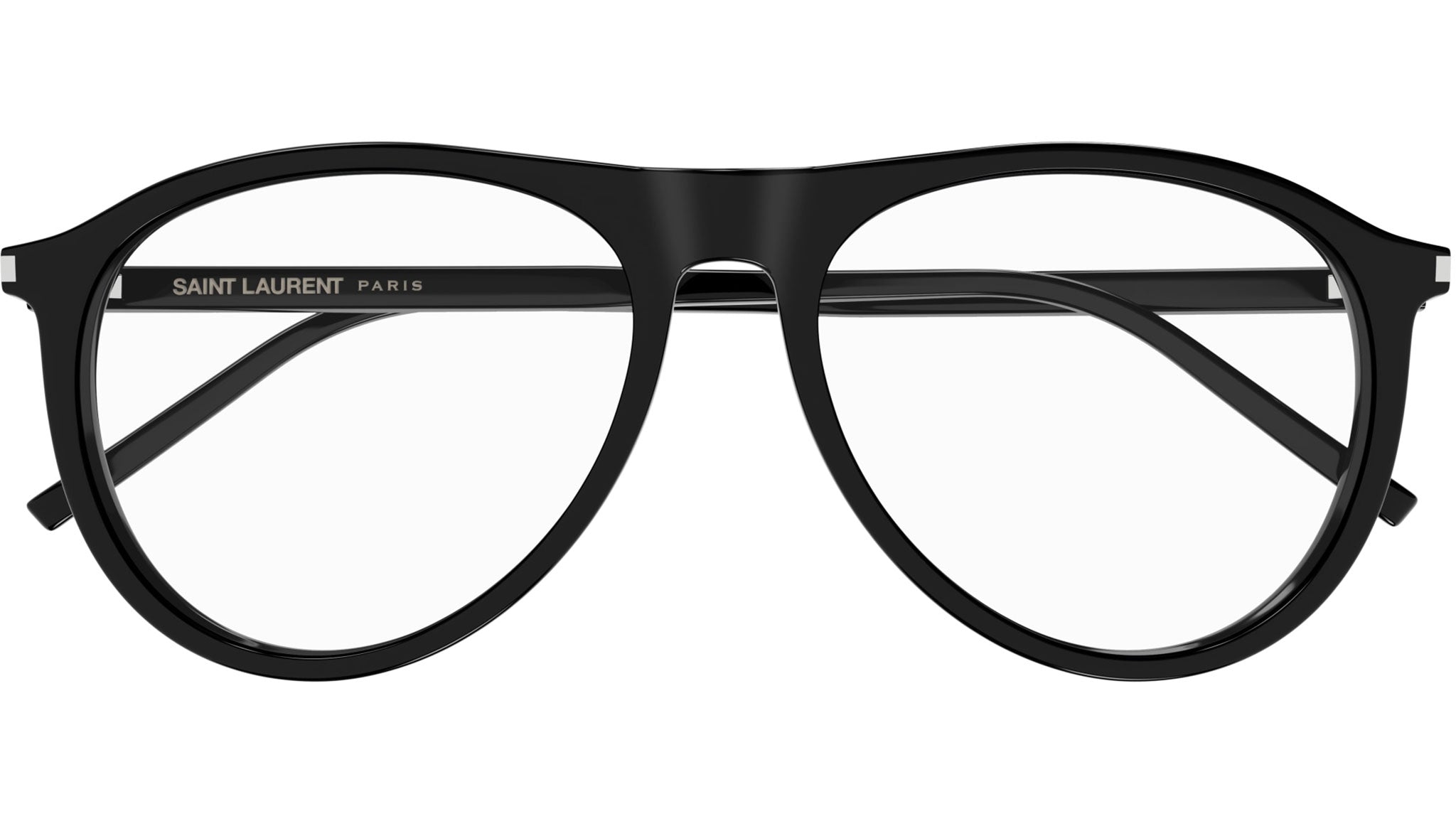 Saint Laurent Glossy Black Round Optical Frames Saint Laurent Round/Oval Optical Frames Shiny Black Luxury  main image 2