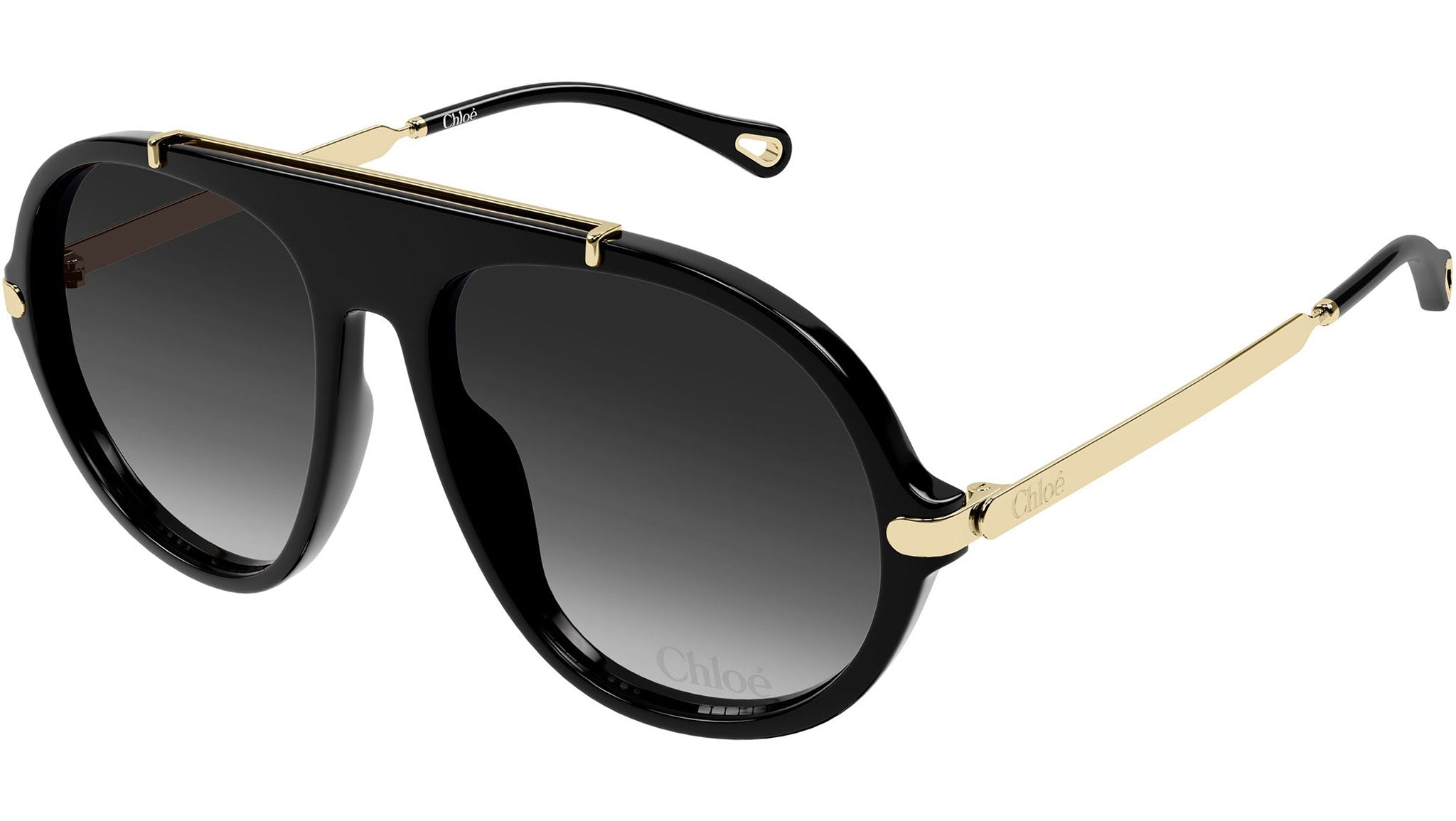 クロエサングラス CH0357S Chloé Panthos Sunglasses 001 Black Gradient Grey - eye-oo.com