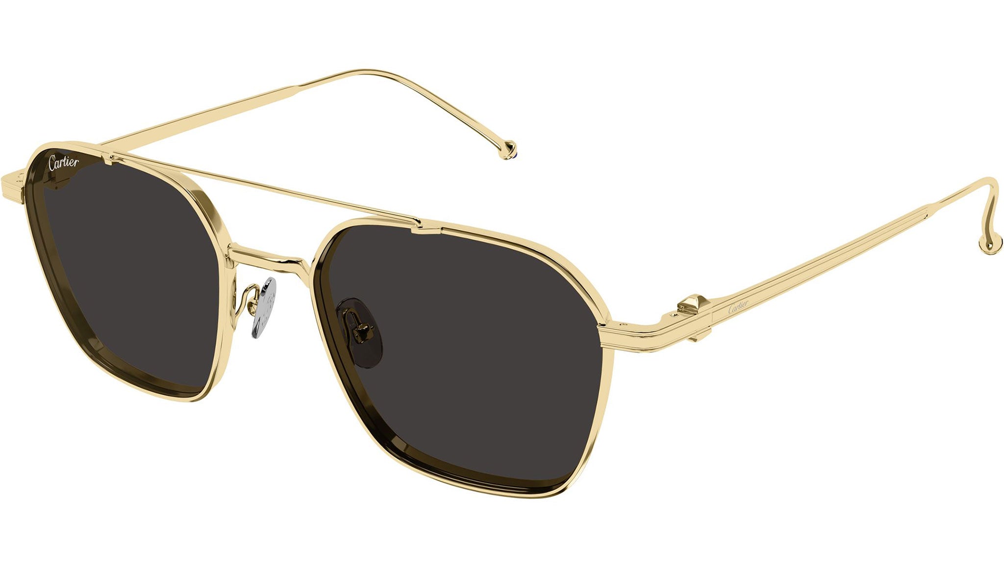 Cartier CT0618S Sunglasses 001 Shiny Gold Grey - eye-oo.com