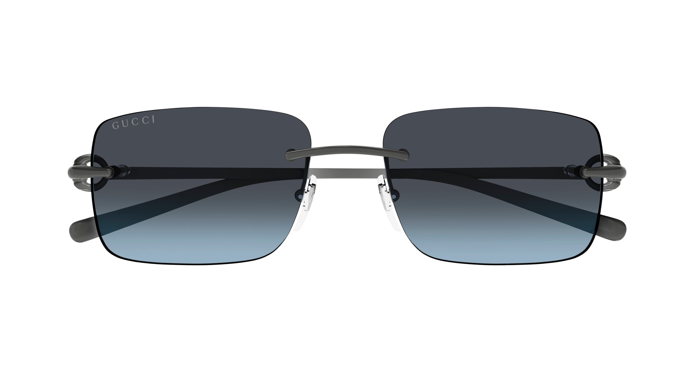 Gucci GG1703S 006 Ruthenium Blue Rectangular Sunglasses  display picture 1