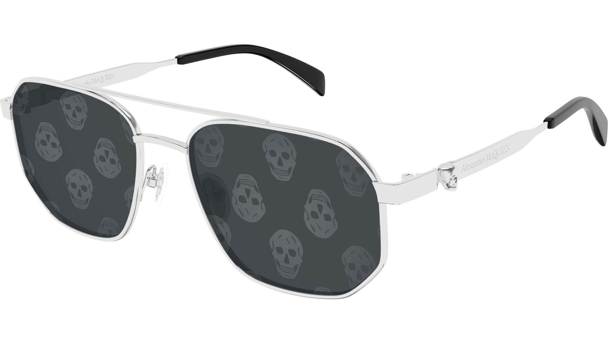 Alexander McQueen AM0458S 004 Sunglasses Shiny Silver - eye 