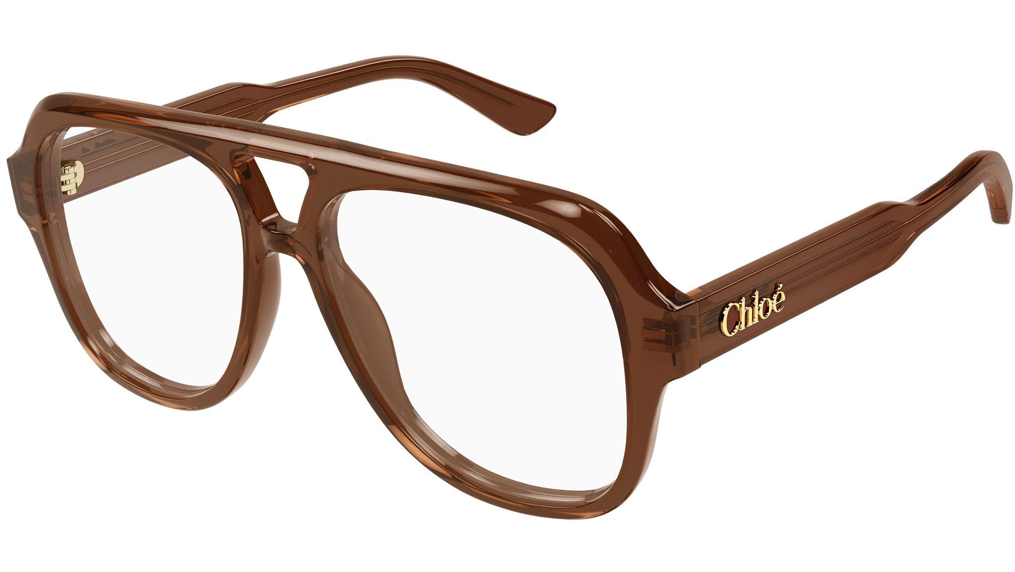 CH0339O Chloé Pilot Eyeglasses 003 Brown - eye-oo.com