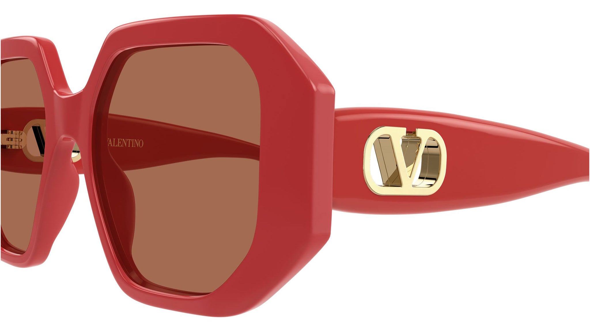Valentino VG0003SA Sunglasses 003 Red Warm Brown Geometric - eye