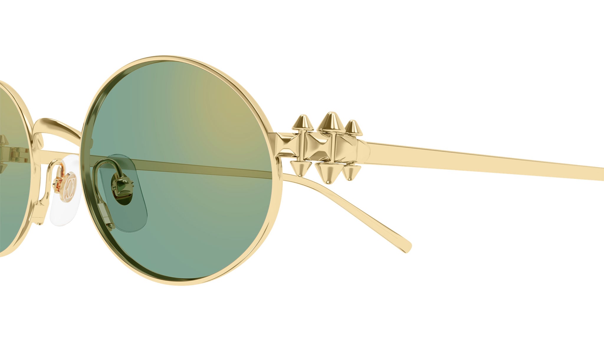 Cartier CT0644S Sunglasses 004 Shiny Gold Green - eye-oo.com