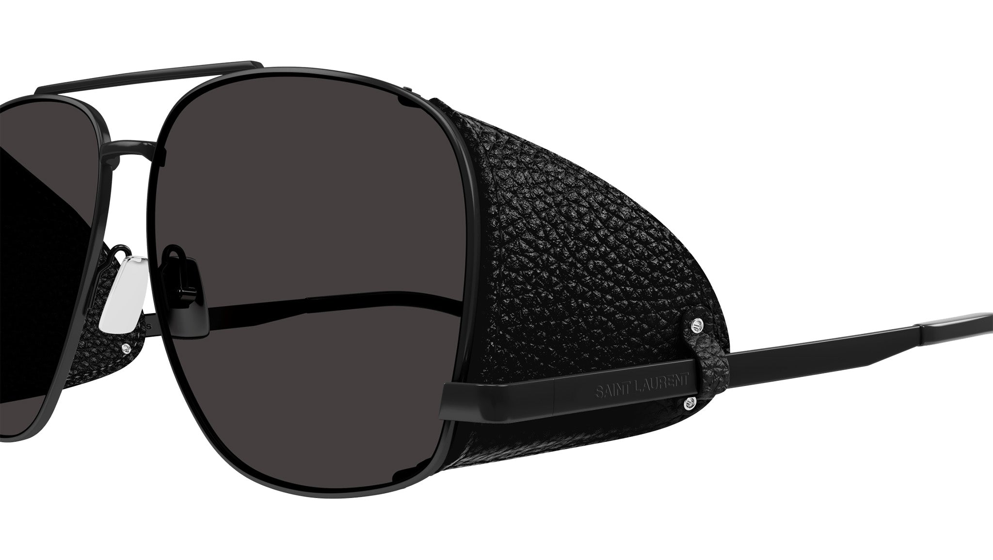 SL 653 LEON LEATHER SPOILER Saint Laurent Sunglasses 002 Matte