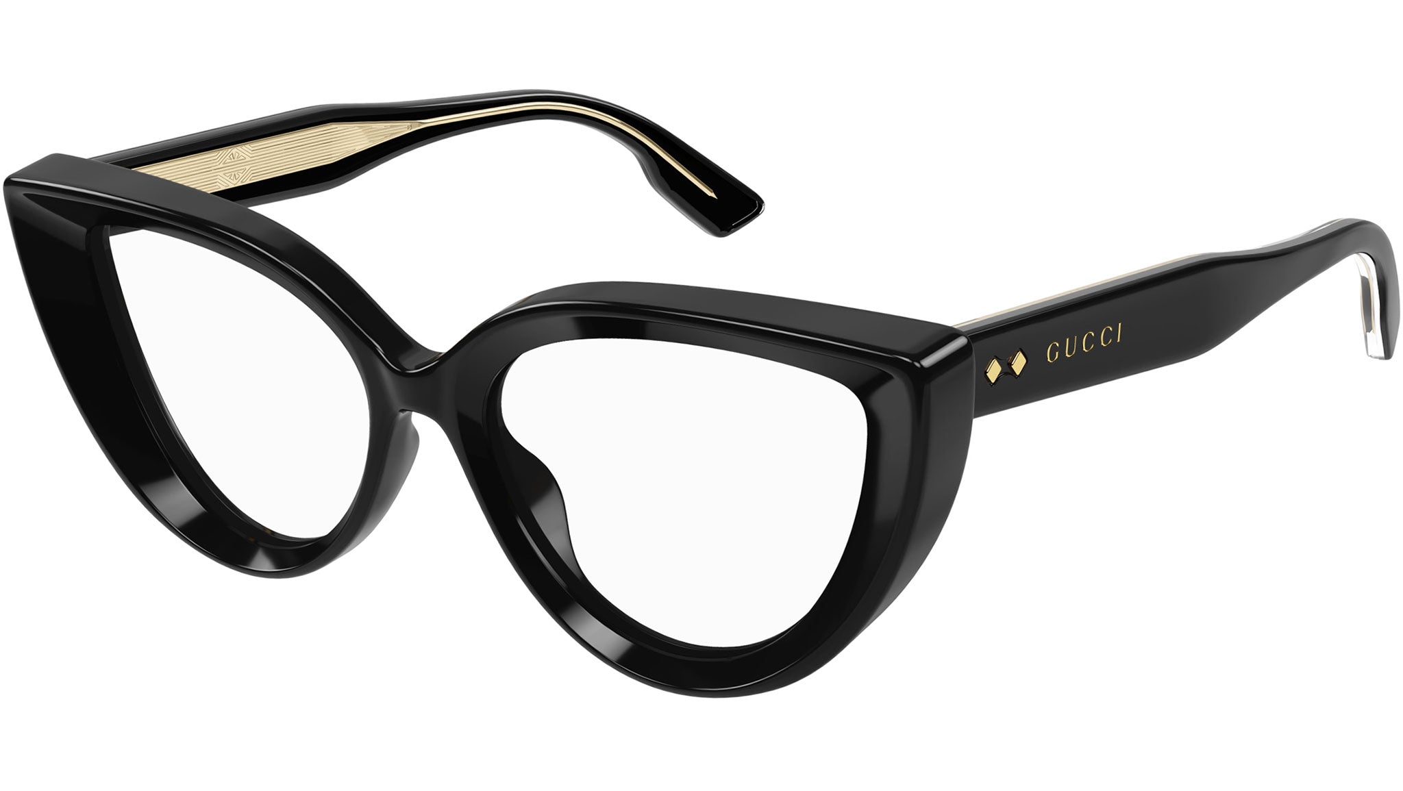 Gucci GG1530O 001 Black Cat Eye Glasses - eye-oo.com