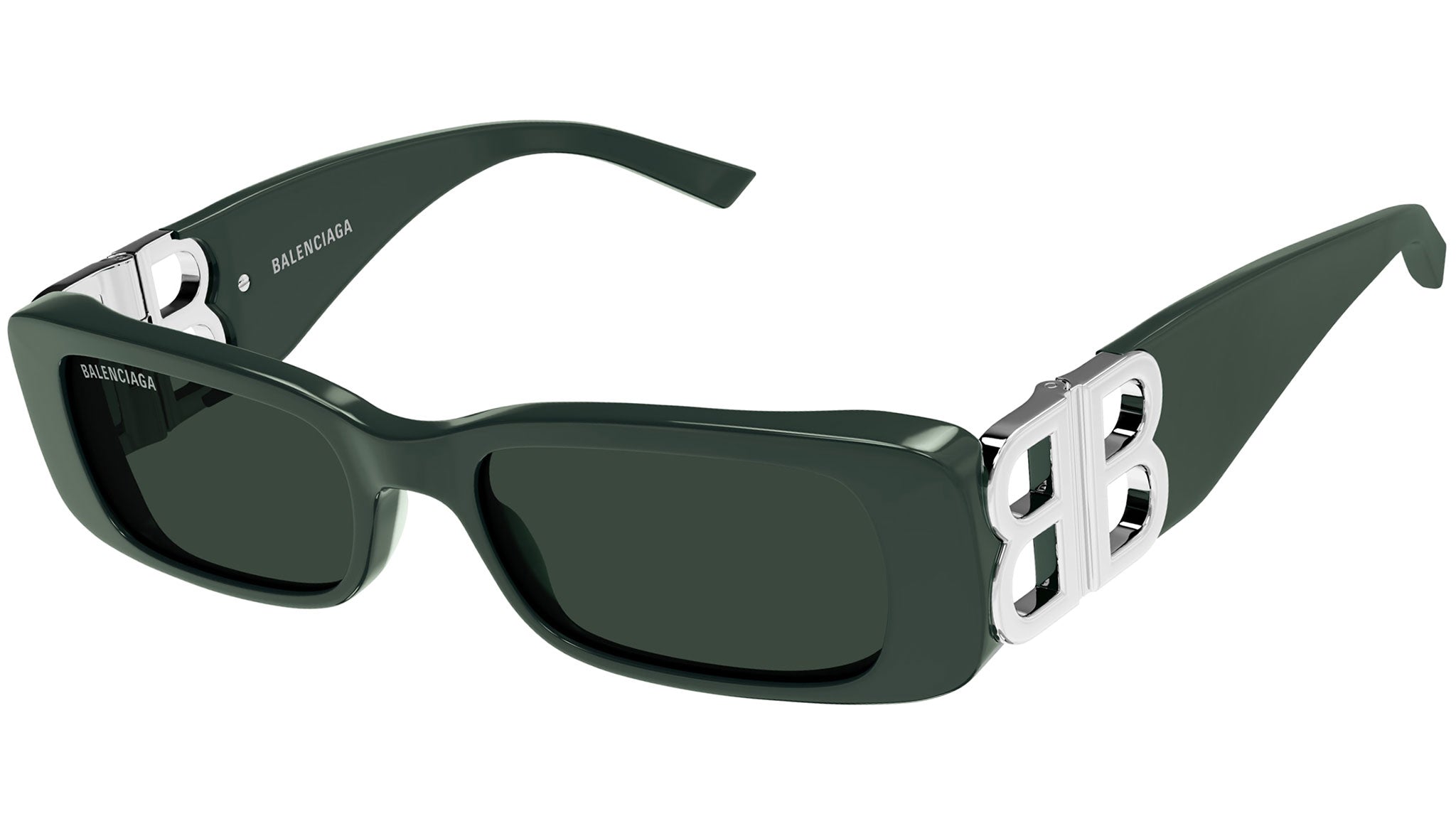 Balenciaga BB0096S Sunglasses 018 Dark Green - eye-oo.com