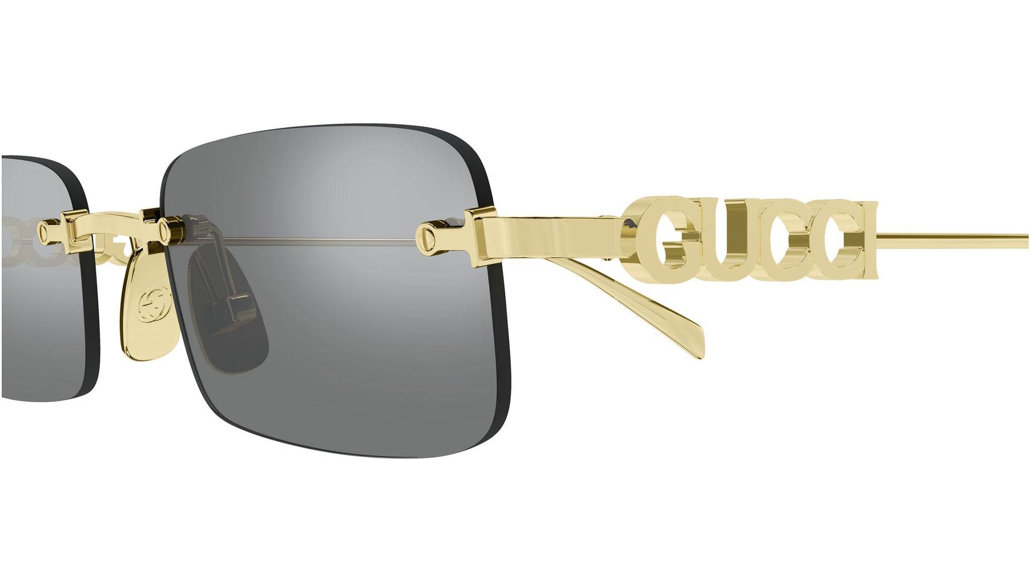 Gucci GG1808S 003 Rectangular Sunglasses Endura Gold - eye-oo.com