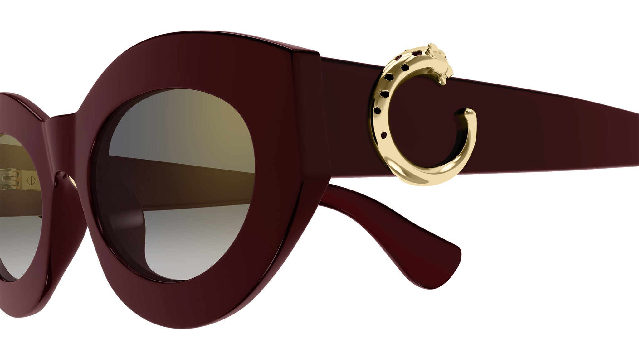 Cartier CT0638S Sunglasses 003 Shiny Burgundy Grey - eye-oo.com