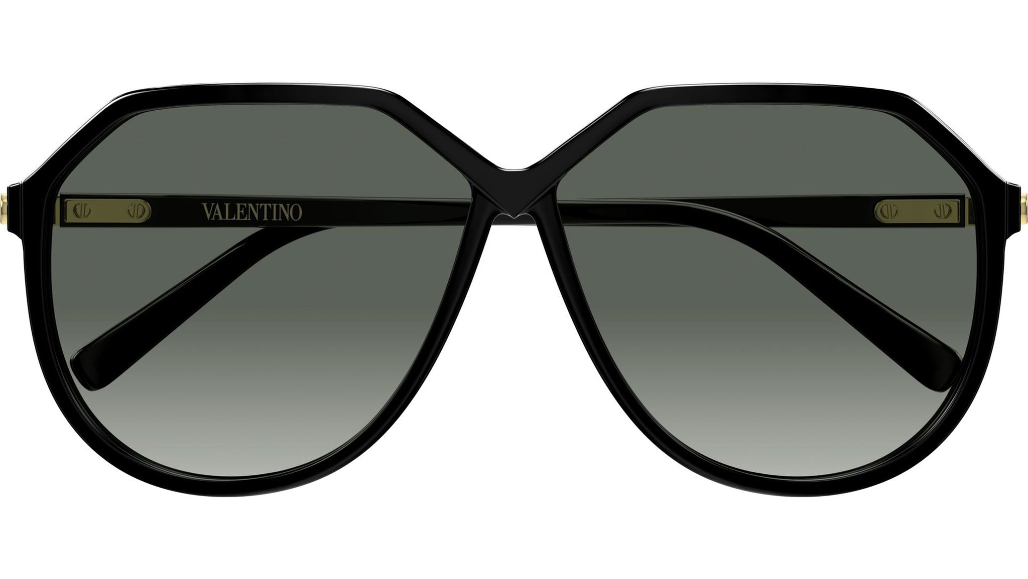 Valentino VG0026S Sunglasses 001 Black Grey Geometric - eye 