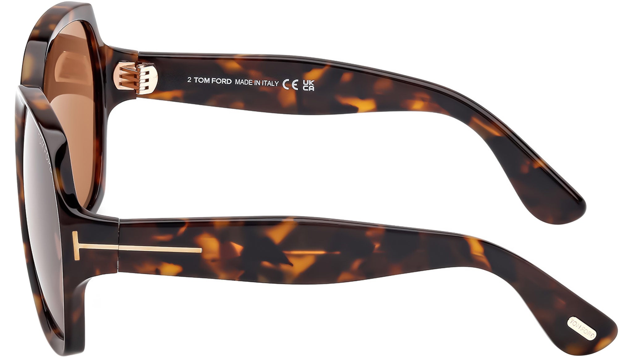 Tom Ford Saffron Sunglasses FT1221 52E Dark Havana - eye-oo.com display picture 3