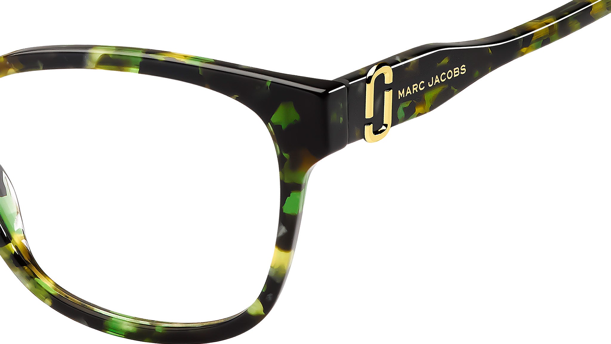 Marc Jacobs 50 TOZ Green Yellow Cat Eye Eyeglasses Frames 52-15-150 H18031‎ Marc Jacobs MARC 768 XGW Optical Frame Green Havana - eye-oo.com main image 2