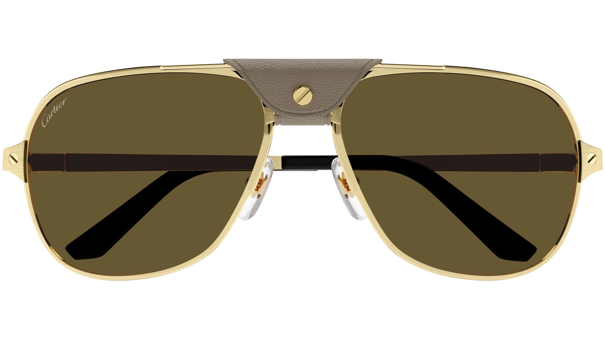 Santos de Cartier Sunglasses CT0165S 011 Gold Brown - eye-oo.com