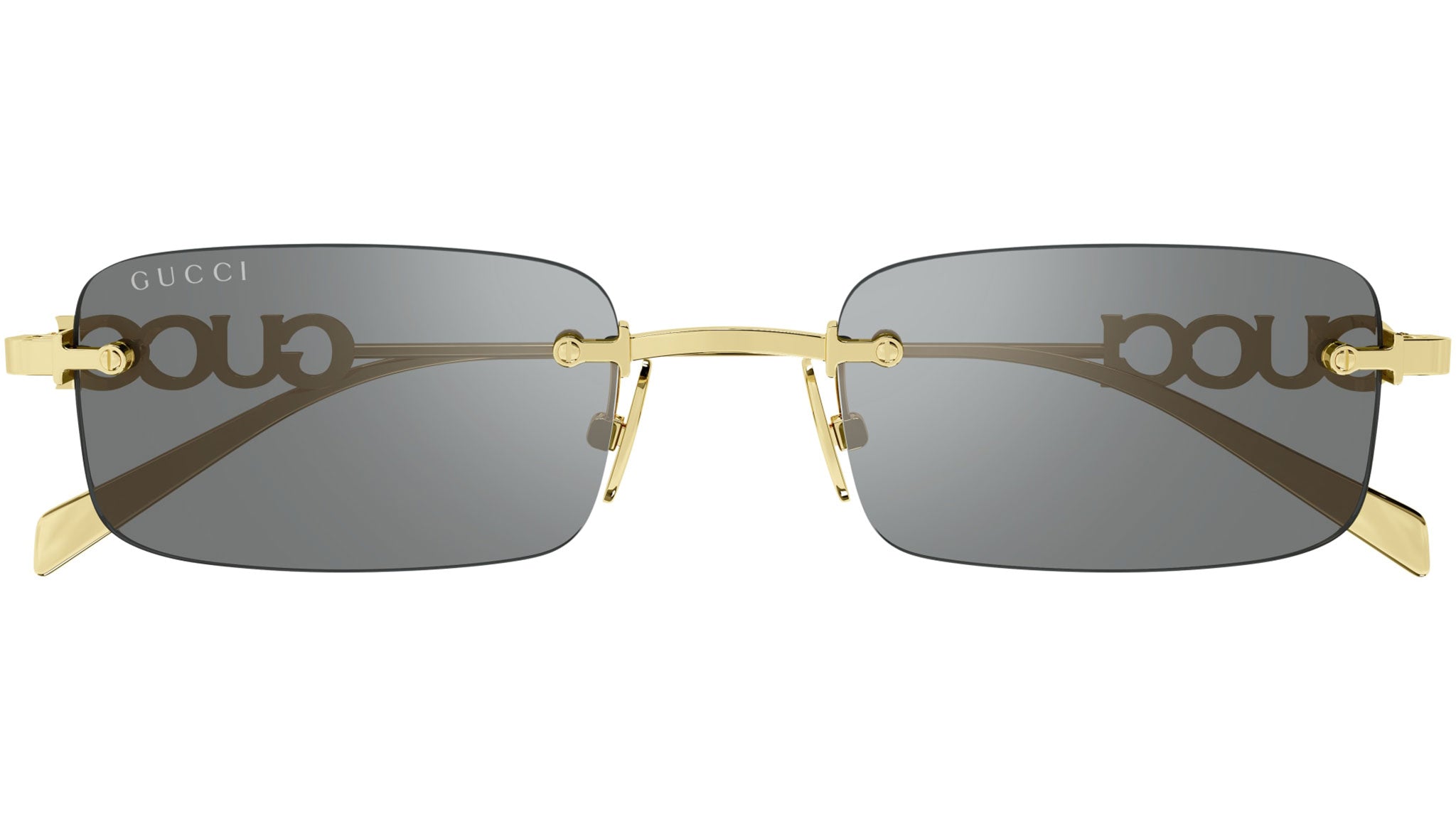 Gucci GG1808S 003 Rectangular Sunglasses Endura Gold - eye-oo.com