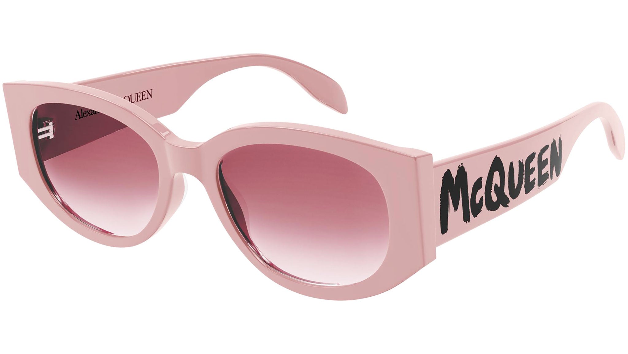 Alexander McQueen Cream Sunglasses with Pink Lenses Alexander Mcqueen Sunglasses Pink Womens Alexander McQueen main image 4