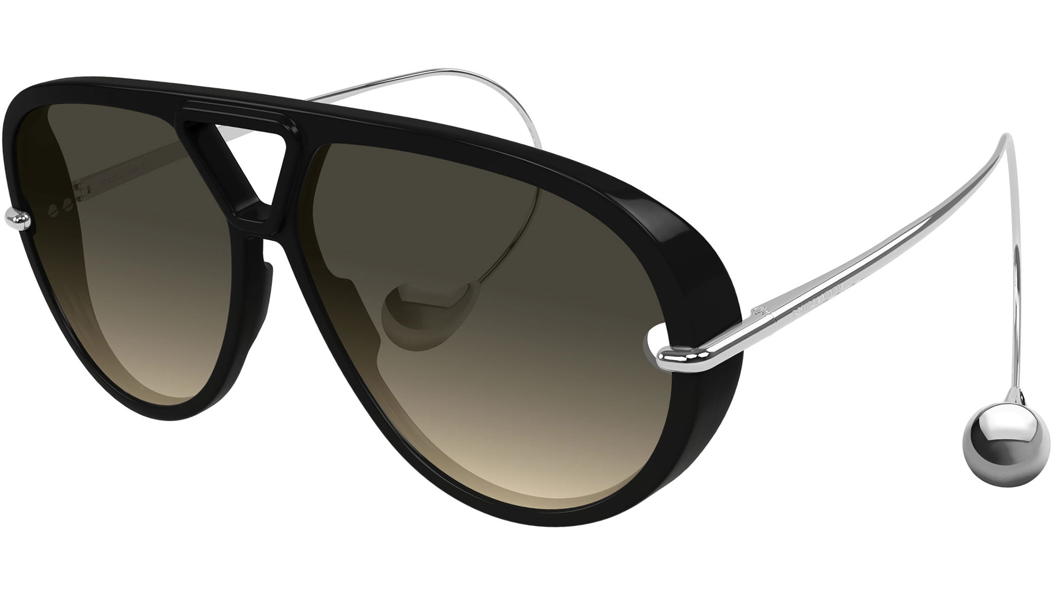 BV1273S Bottega Veneta Geometric Sunglasses 010 Solid Black - eye