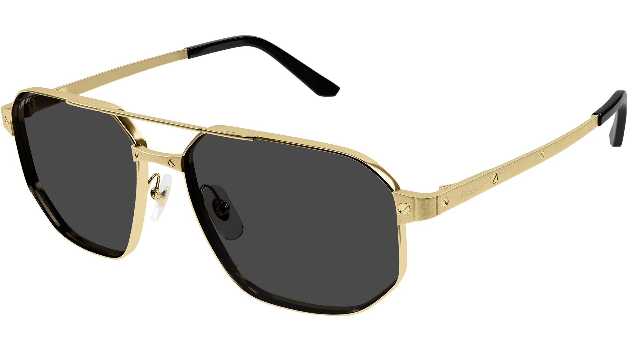 Cartier Gold Frame Sunglasses with Gradient Black Lenses Cartier CT0401S 001 Shiny Gold Sunglasses - eye-oo.com main image 2