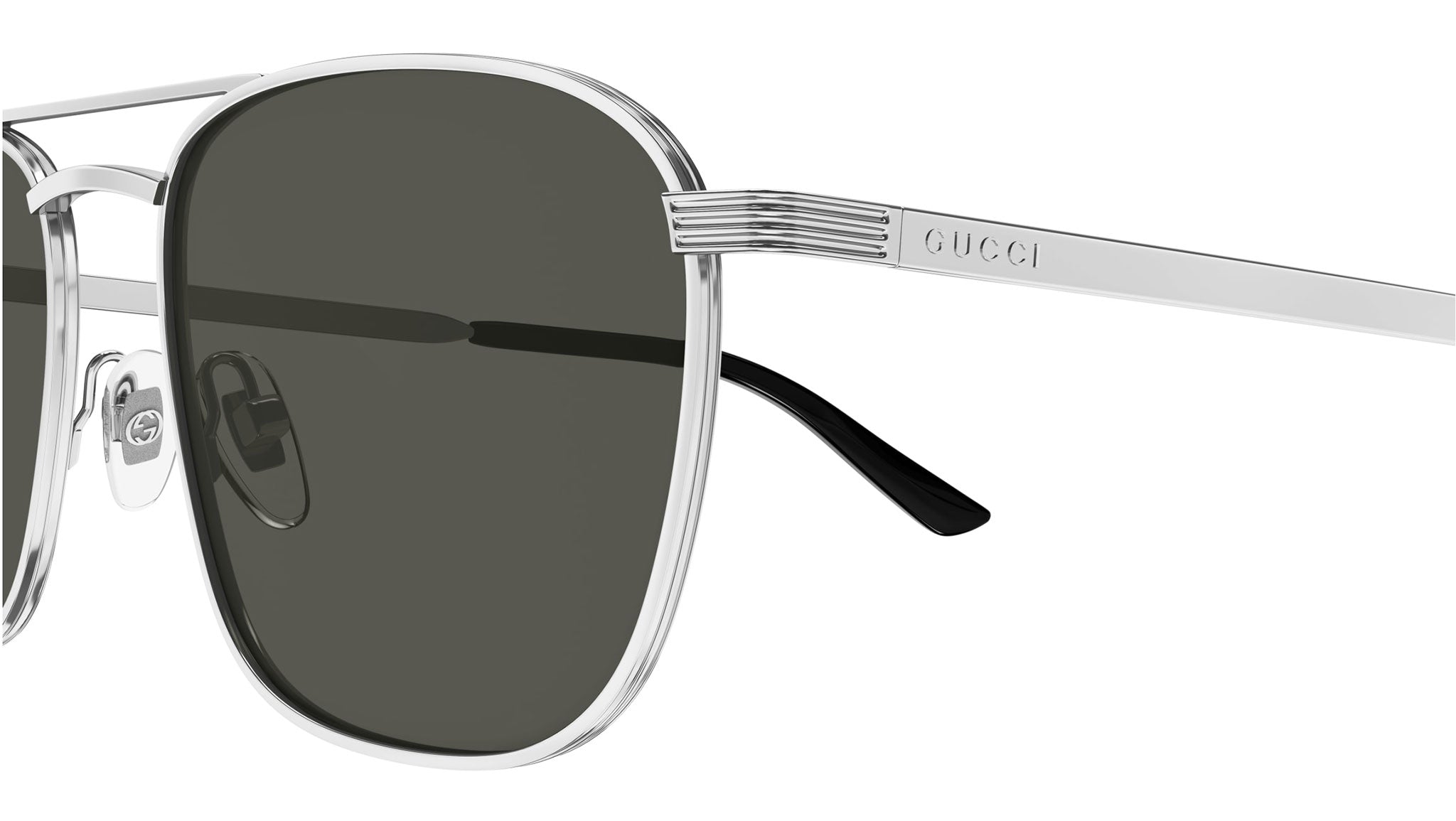 Gucci GG1881S 001 Rectangular Sunglasses Silver - eye-oo.com