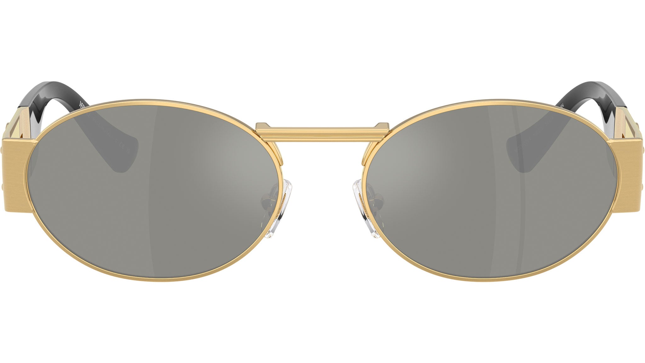Versace Pale Gold 41mm Sunglasses! NIB! Versace Sunglasses White Gold Letters Big Logo Square MOD VE  main image 4