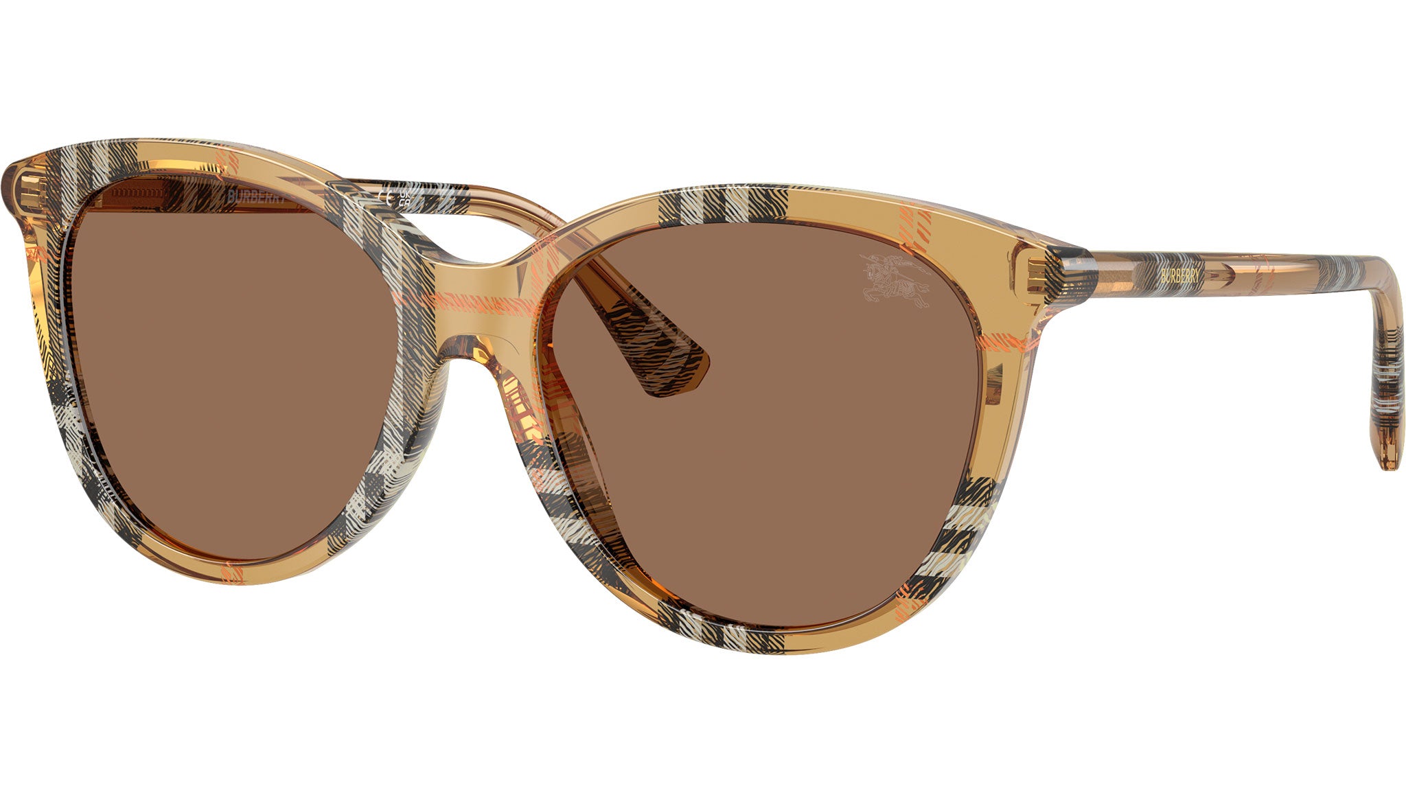 Burberry BE4468 416373 Sunglasses Check Sand Cat Eye Frame, Brown Lenses Burberry Beige Sunglasses for Women for sale | eBay main image 2