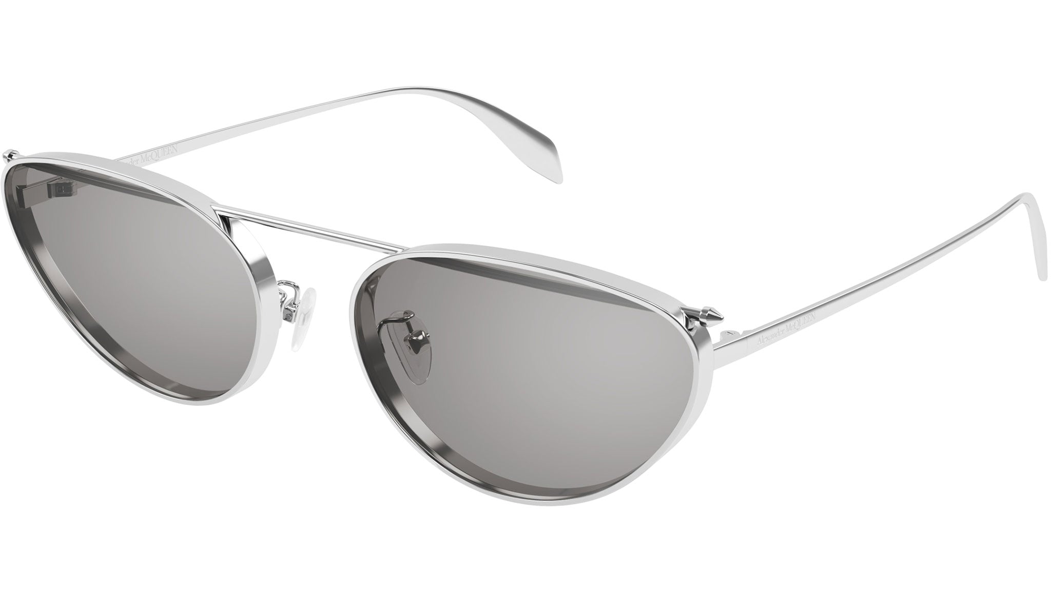 ALEXANDER MCQUEEN シルバー サングラス 未使用超美品 Y2K Metal Sunglasses in Light Silver | McQueen NL
