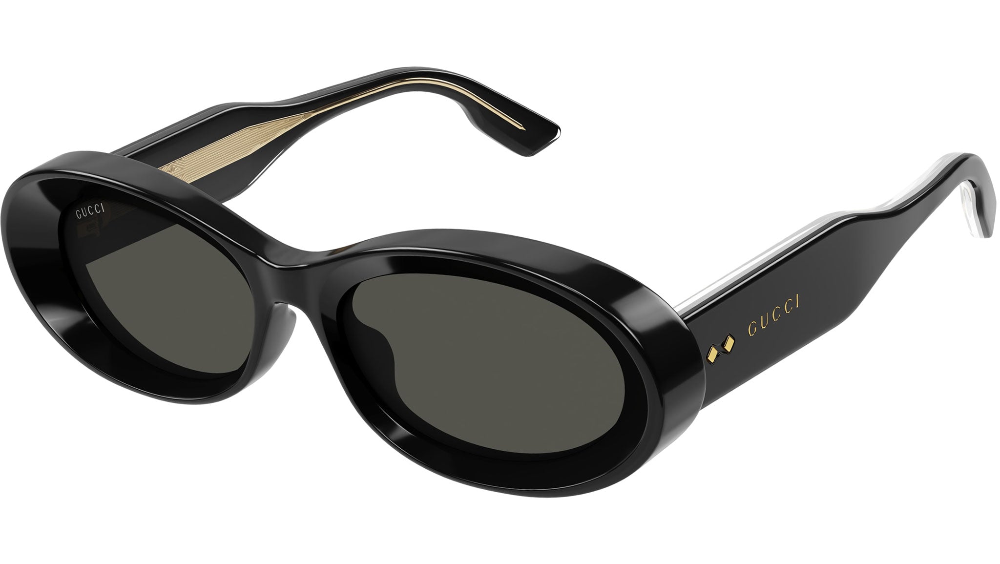 Gucci GG1527S 001 Black Grey Round Sunglasses - eye-oo.com display picture 3