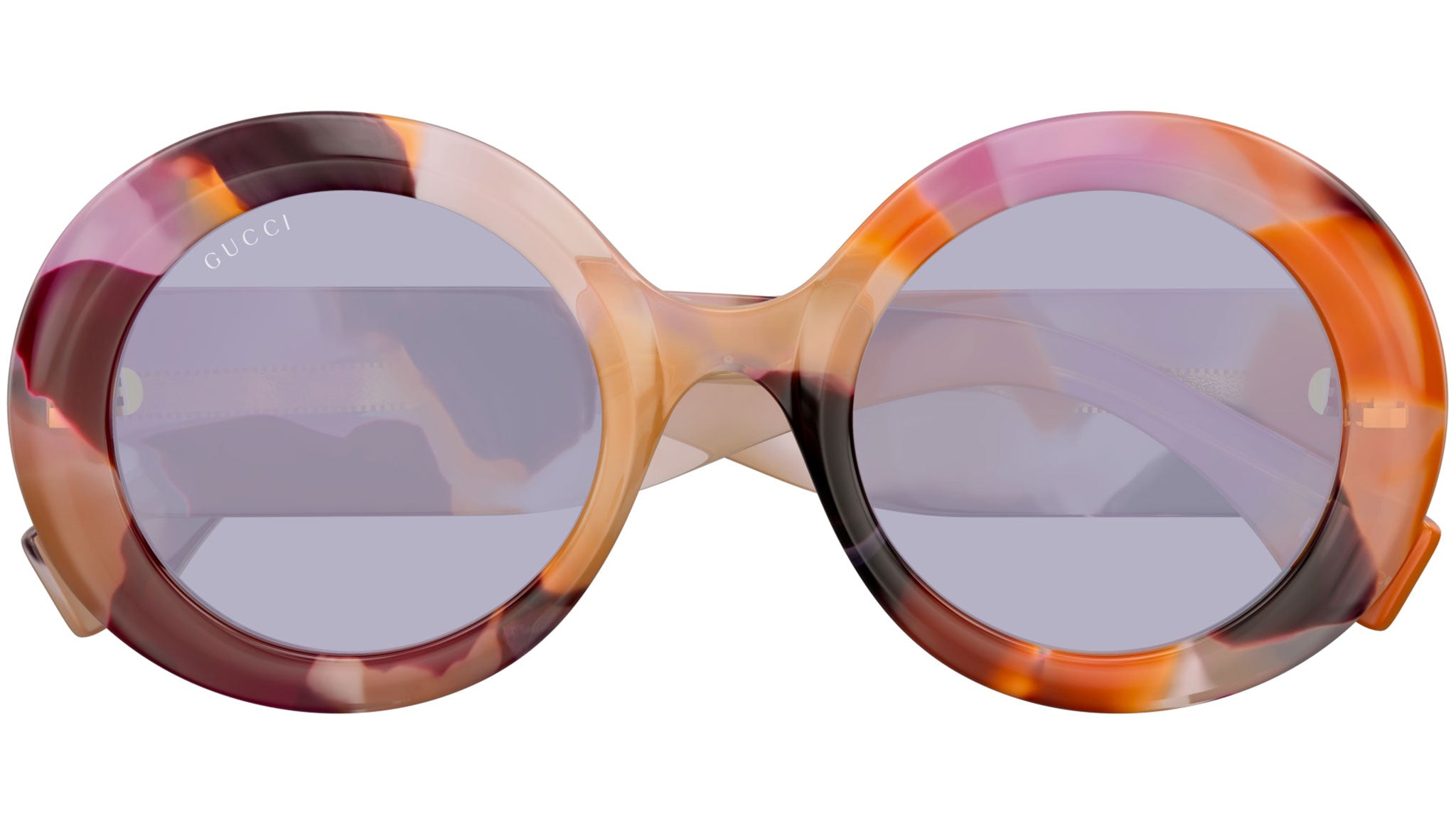 Gucci Round-Frame Recycled Acetate Sunglasses Pink Womens Gucci Sunglasses GG1748S 001 Orange Pink Orange - eye-oo.com main image 4
