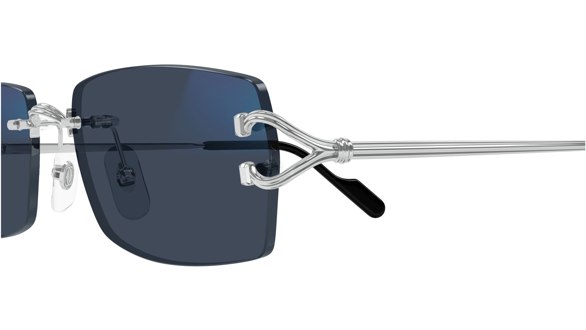 Cartier CT0563S 001 Sunglasses Shiny Platinum Blue - eye-oo.com