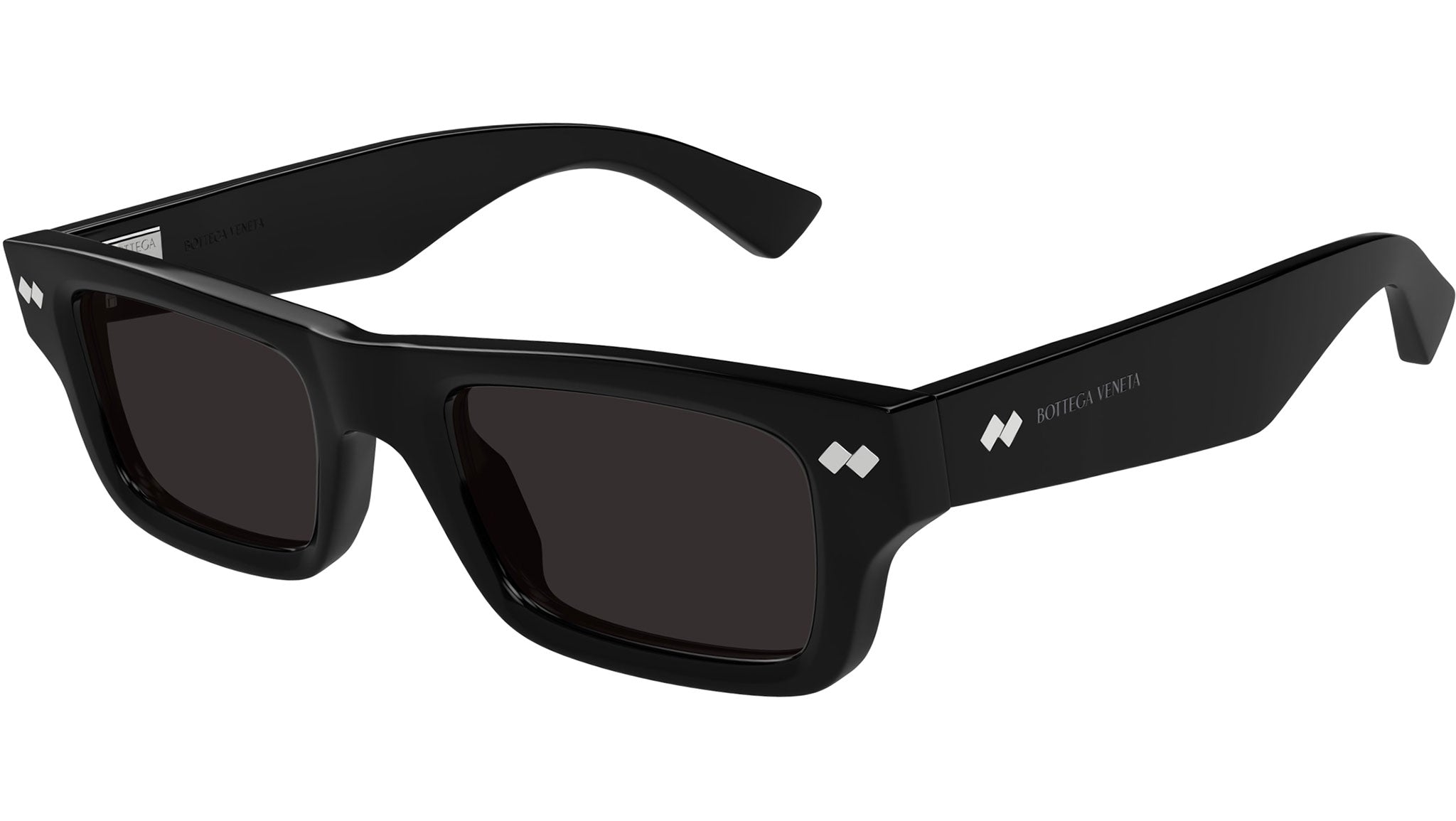 BV1351S Bottega Veneta Rectangular Sunglasses 001 Solid Black