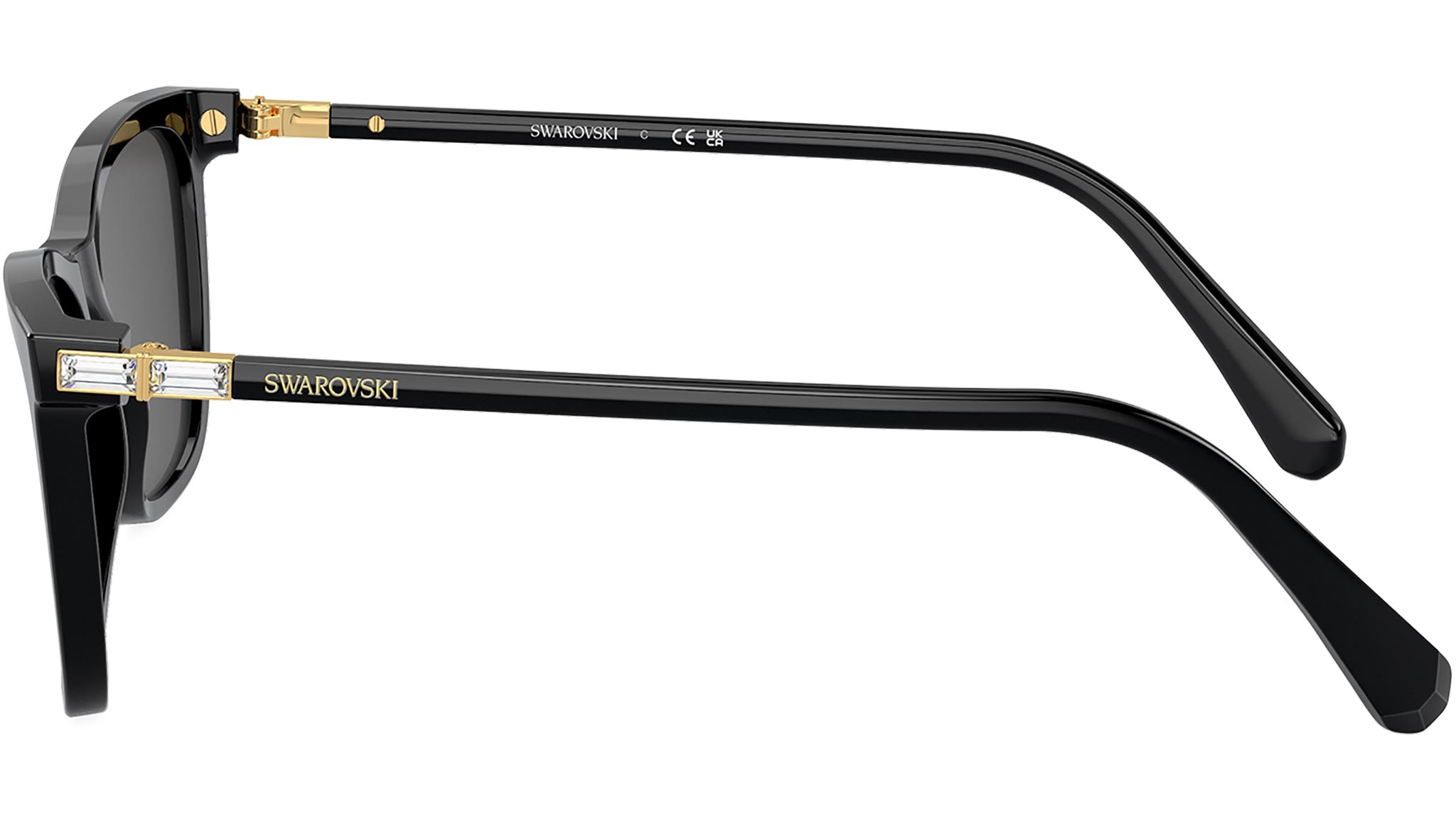 Swarovski Women\'s Sk6004 55Mm Sunglasses, Black Swarovski Sk 6004 100181 55mm Womens Rectangle Sunglasses In  main image 3
