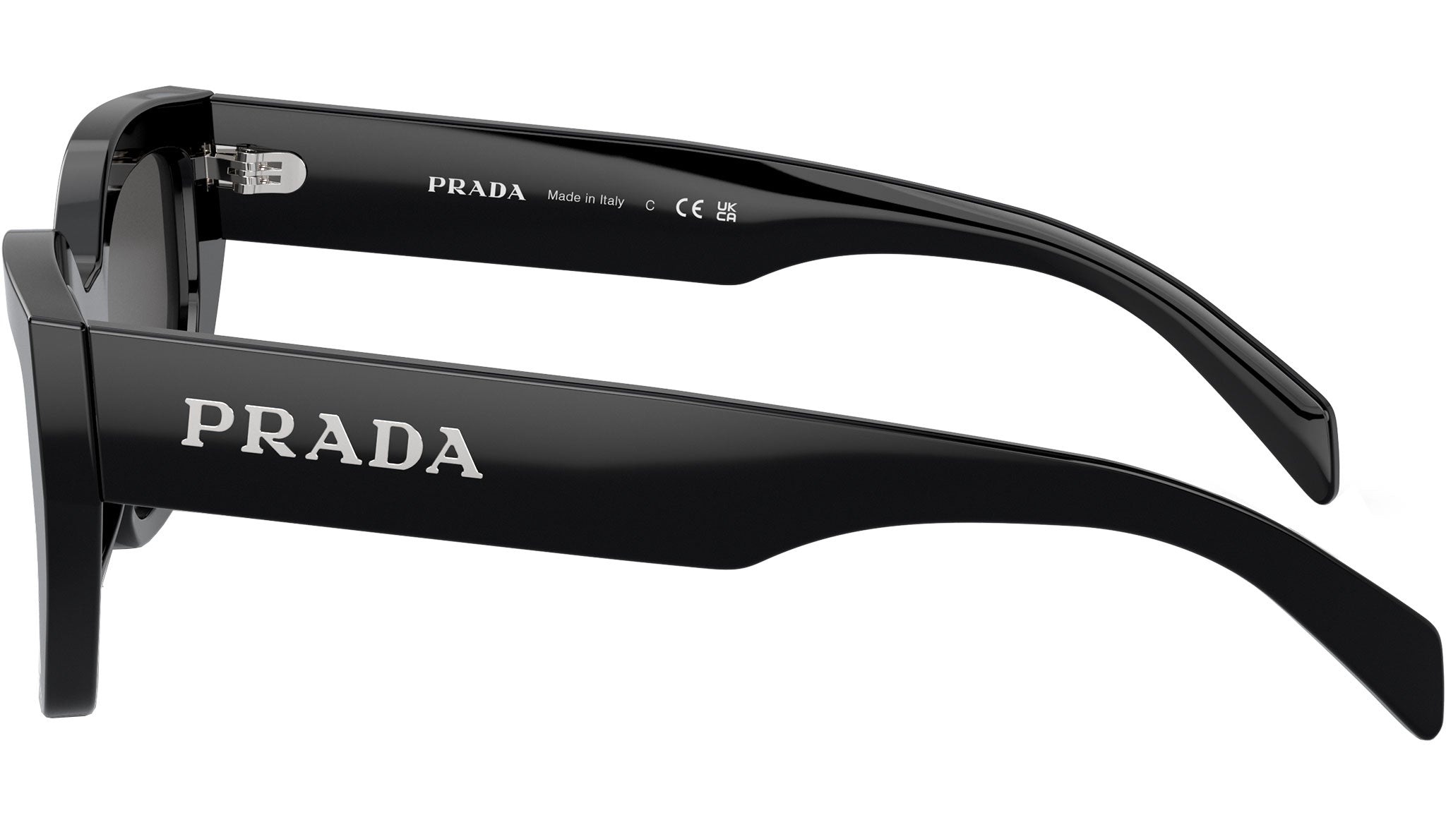 Prada A09S 1AB5S0 53 Black Dark Gray Sunglasses PRA09S PRADA SUNGLASSES - PR A09S 1AB5S0 53 main image 3