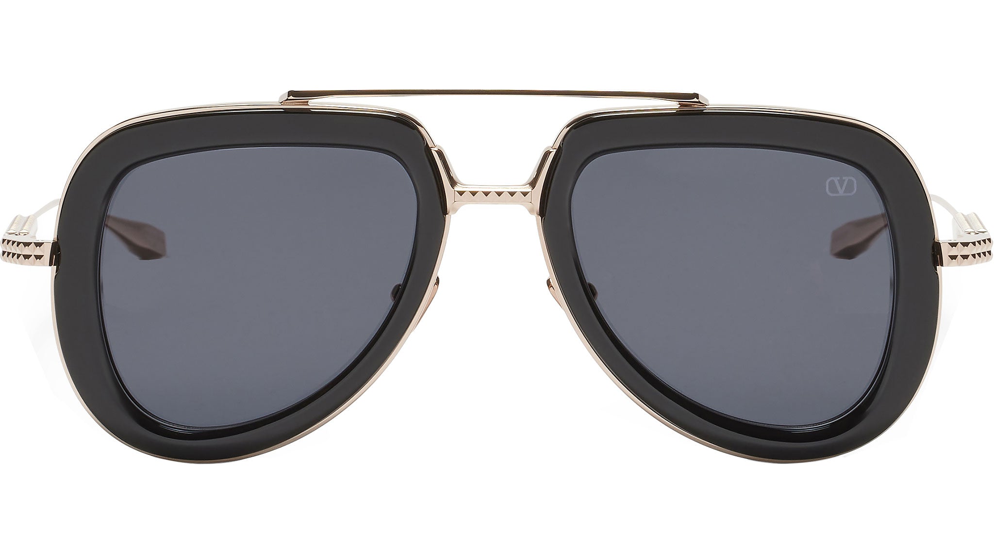 Valentino Garavani VLS-129-A-50 50mm Valentino VLS-129A Sunglasses BLK-GLD Black - eye-oo.com main image 3