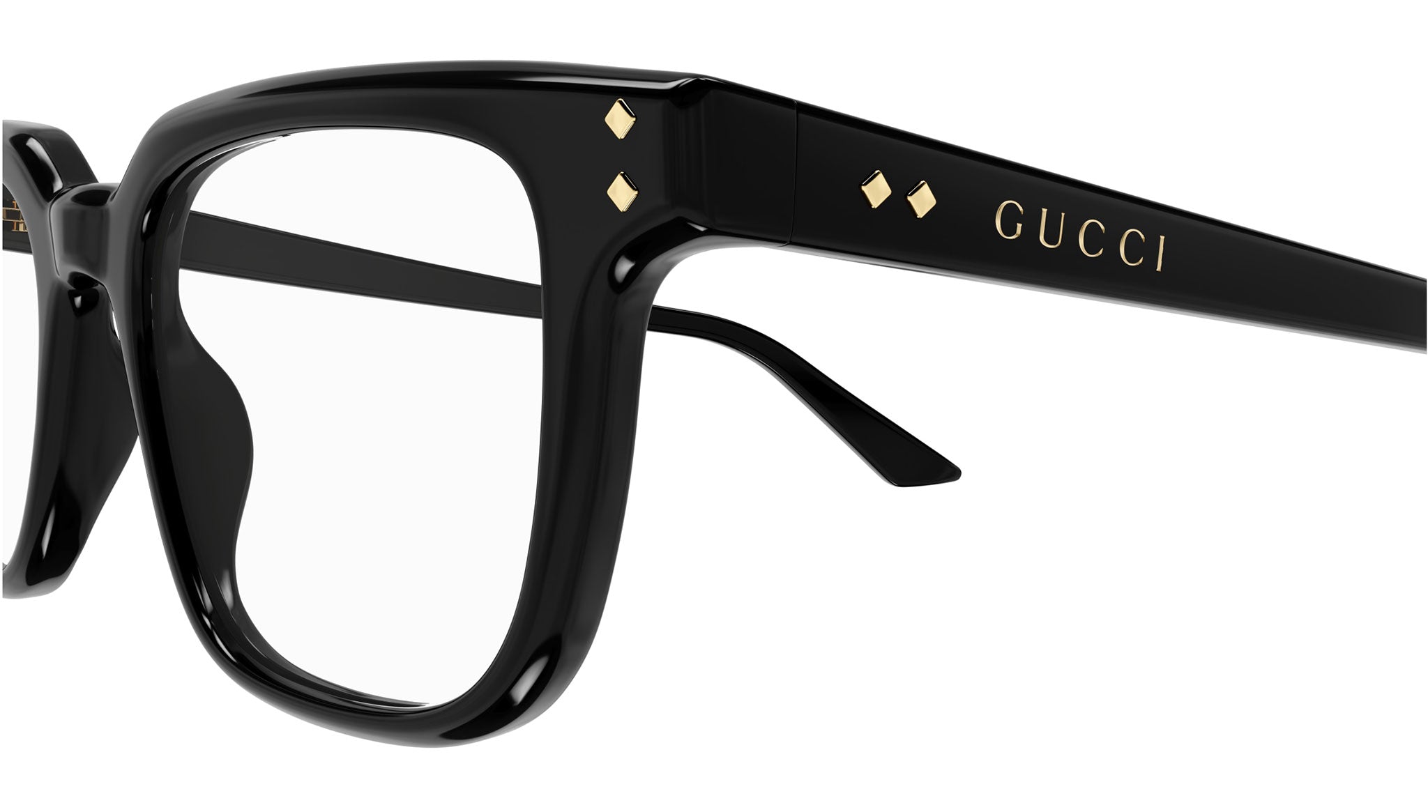 Gucci GG1895O 001 Black Rectangular Glasses - eye-oo.com