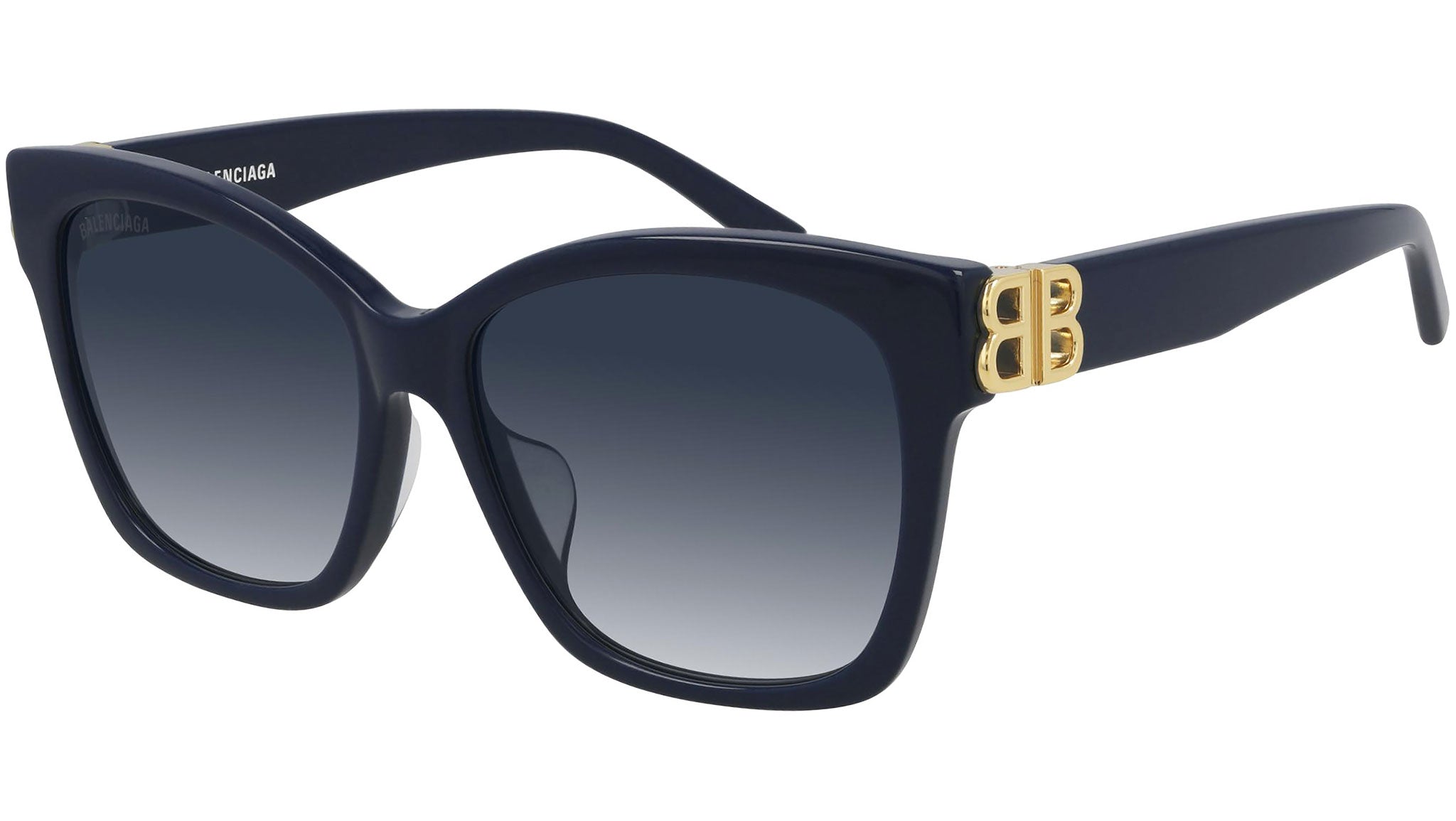 Balenciaga Women\'s Dark Blue Sunglasses Balenciaga BB0328S Sunglasses 004 Shiny Blue - eye-oo.com main image 4