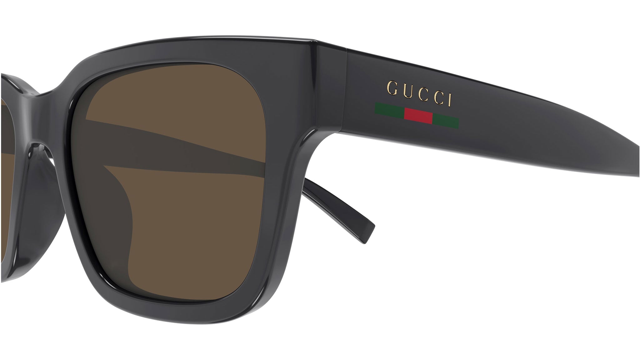Gucci GG1857SK 004 Grey Brown Rectangular Sunglasses - eye-oo.com