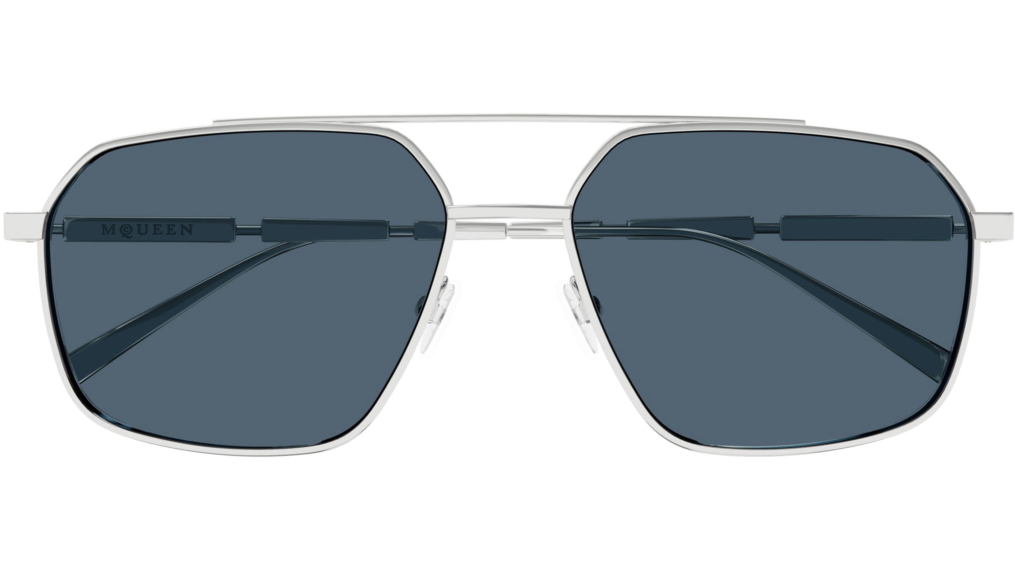 Alexander McQueen AM0477S 004 Sunglasses Shiny Shiny Silver - eye