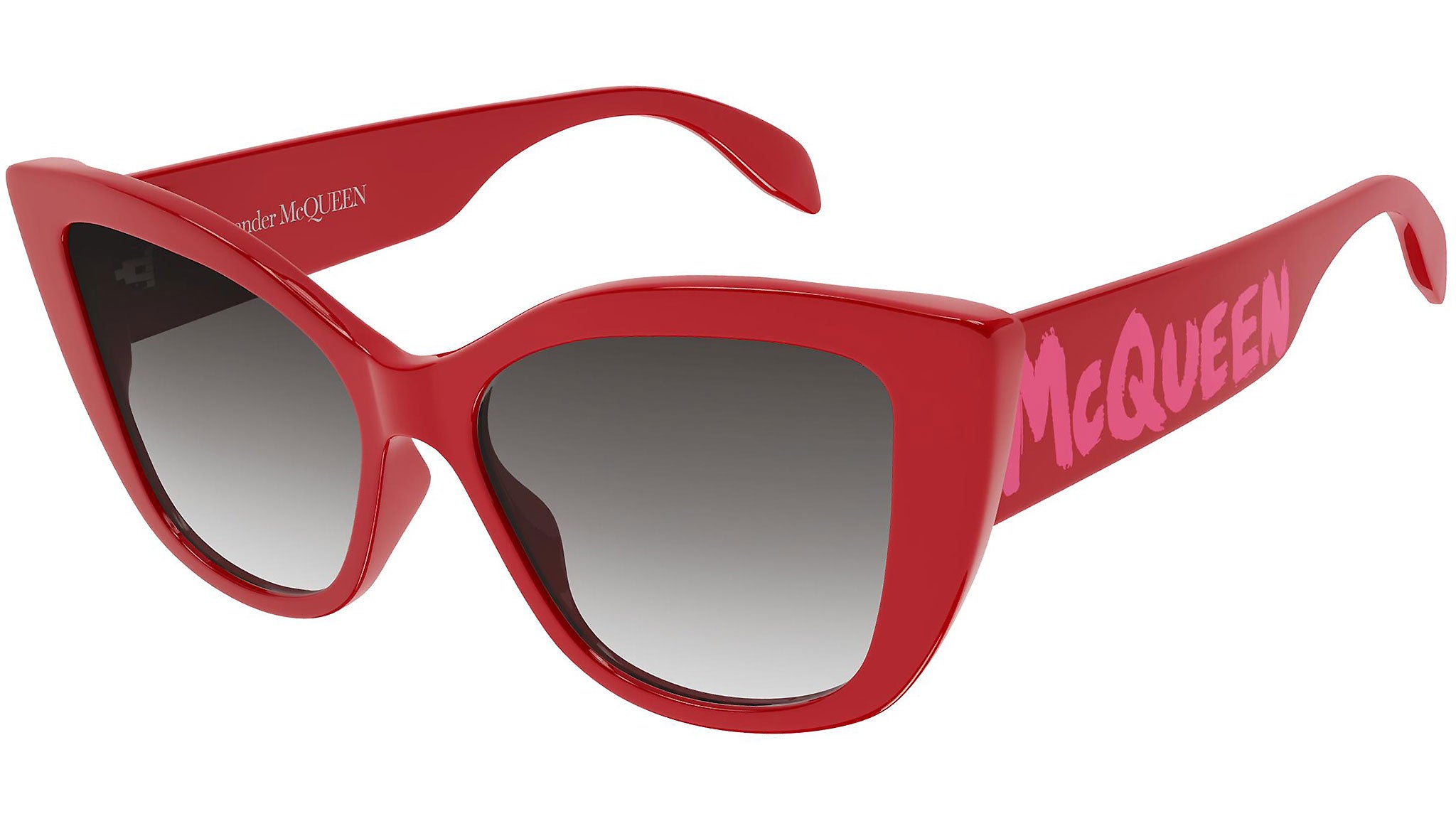 Alexander McQueen AM0347S Sunglasses 002 Shiny Solid Red - eye-oo.com
