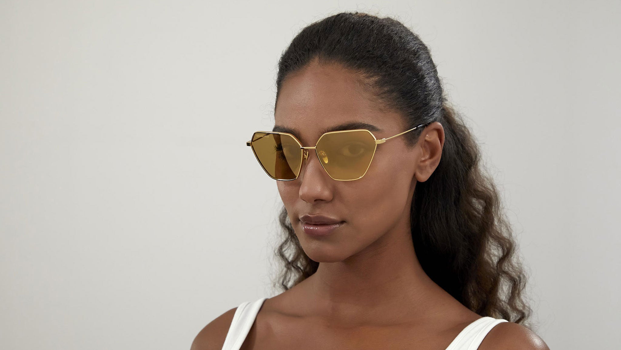 Balenciaga BB0194S 002 Shiny Gold Sunglasses - eye-oo.com
