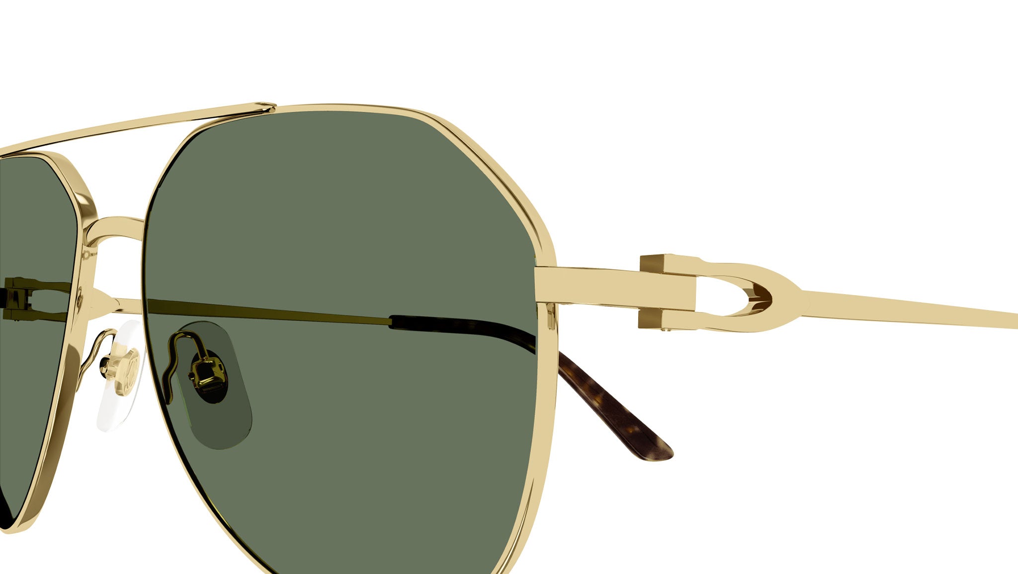 Cartier CT0364S 002 Gold Green Sunglasses - eye-oo.com