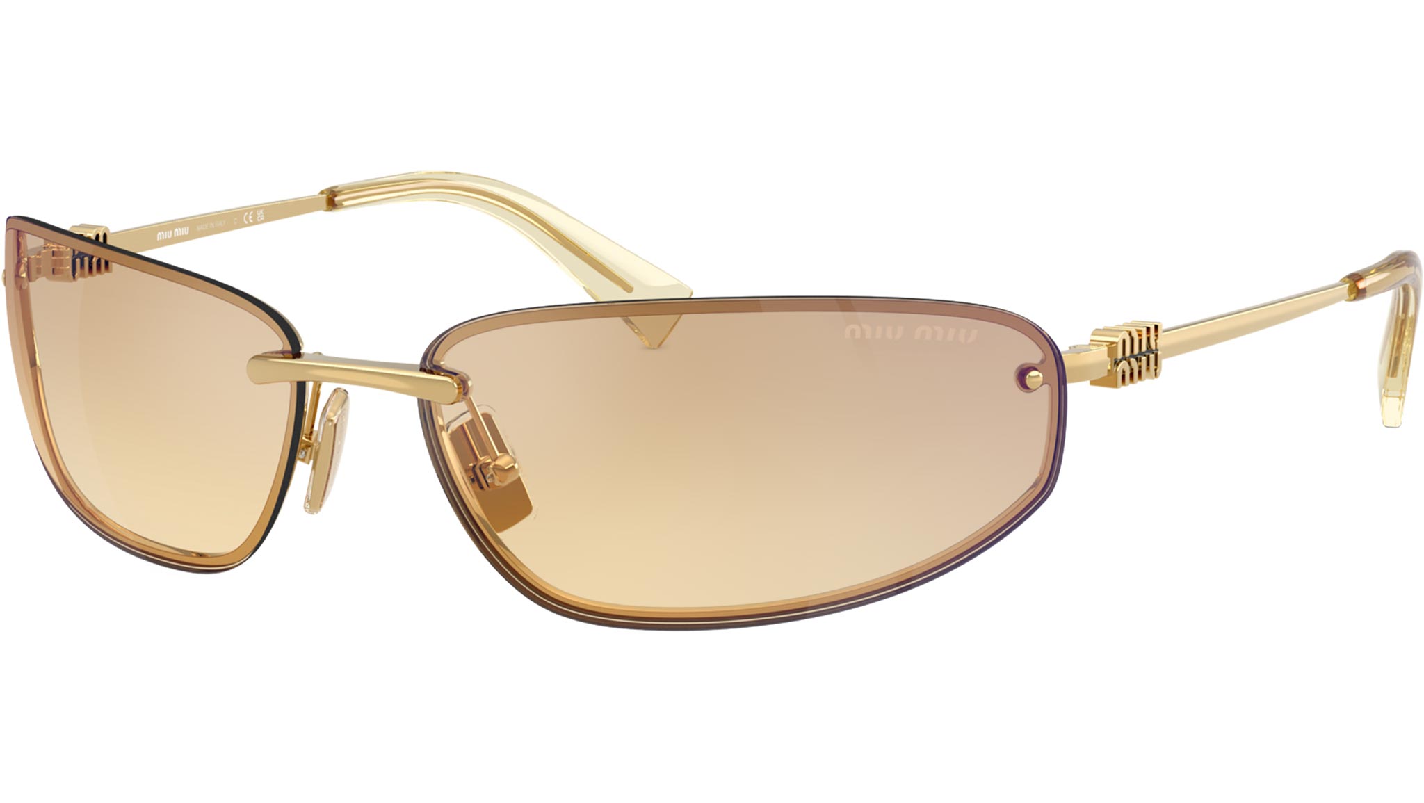 MU A50S Miu Miu Sunglasses 5AK7R1 Gold - eye-oo.com