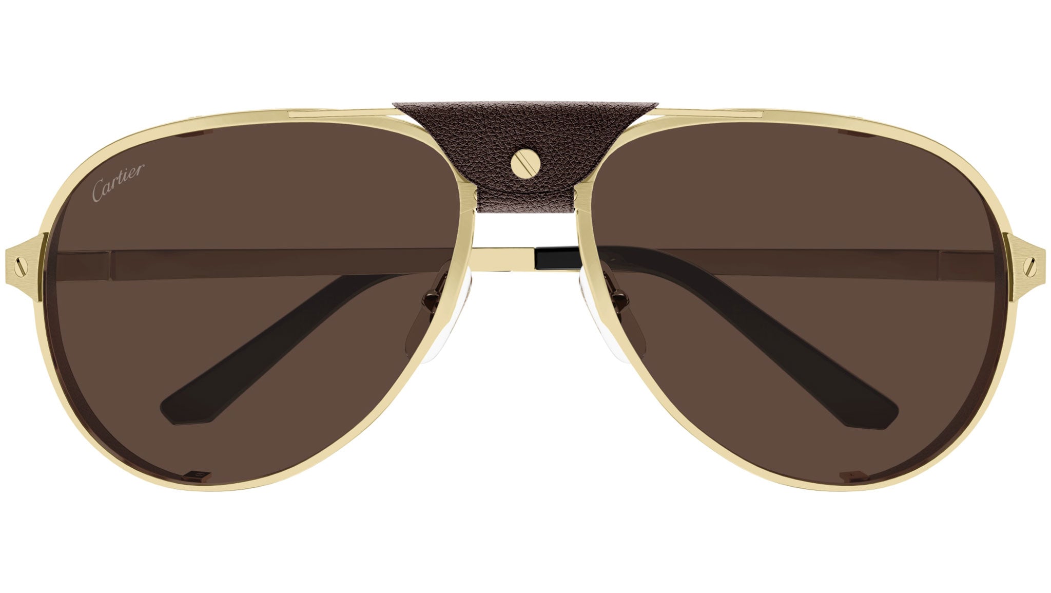 Cartier CT0296S 005 Sunglasses Shiny Gold Brown - eye-oo.com